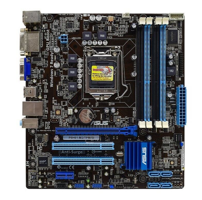 For Asus P8H61-M2/TPM/SI Motherboard LGA 1155 M-ATX DDR3 Intel H61 Tested