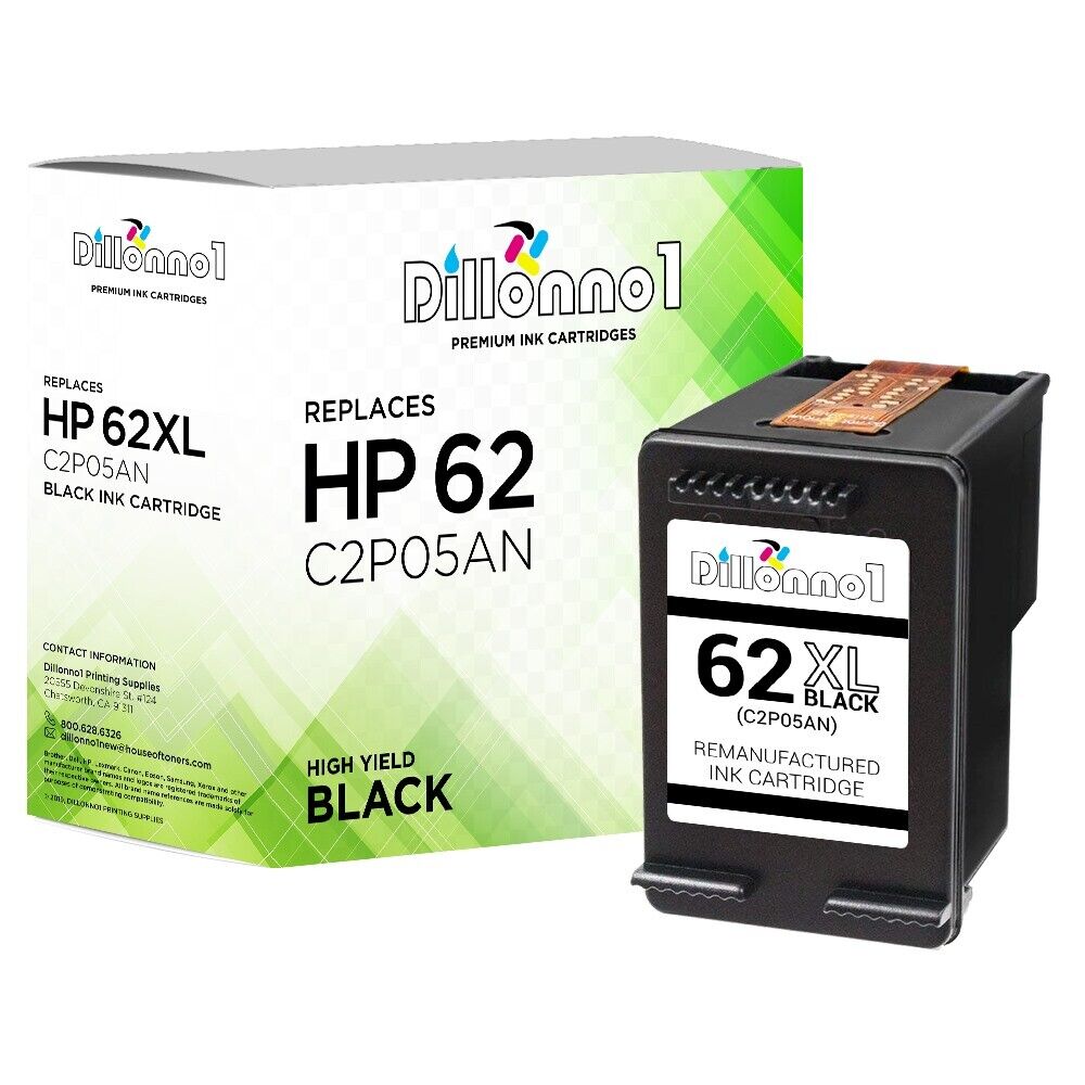 For For HP 62XL Black Ink Cartridge C2P05AN for ENVY 5640 5642 5643 5644