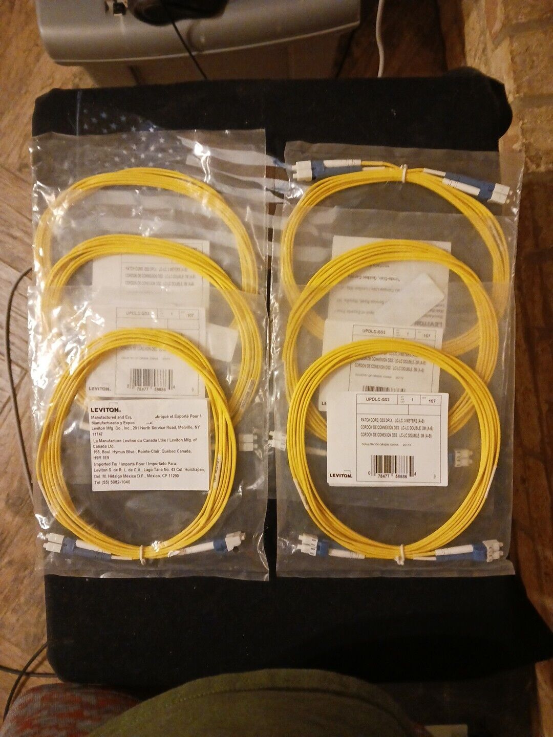 A lot of 6 Leviton Fiber Optic  Patch Cable Cord UPDLC-S03 NEW