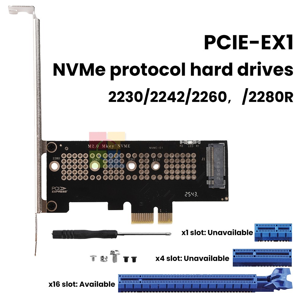 M2 Adapter Card PCIe to M.2 NVMe SSD PCI-E X1 X4 X16 Built-in Expansion Card
