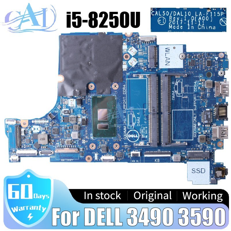 LA-F115P Mainboard For DELL Latitude 3490 3590 Laptop Motherboard i5-8250U 9XJTY