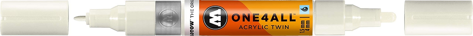 MOLOTOW ONE4ALL Acrylic Twin Pump Marker, 1.5mm and 4mm Nibs, Nature White, 1...