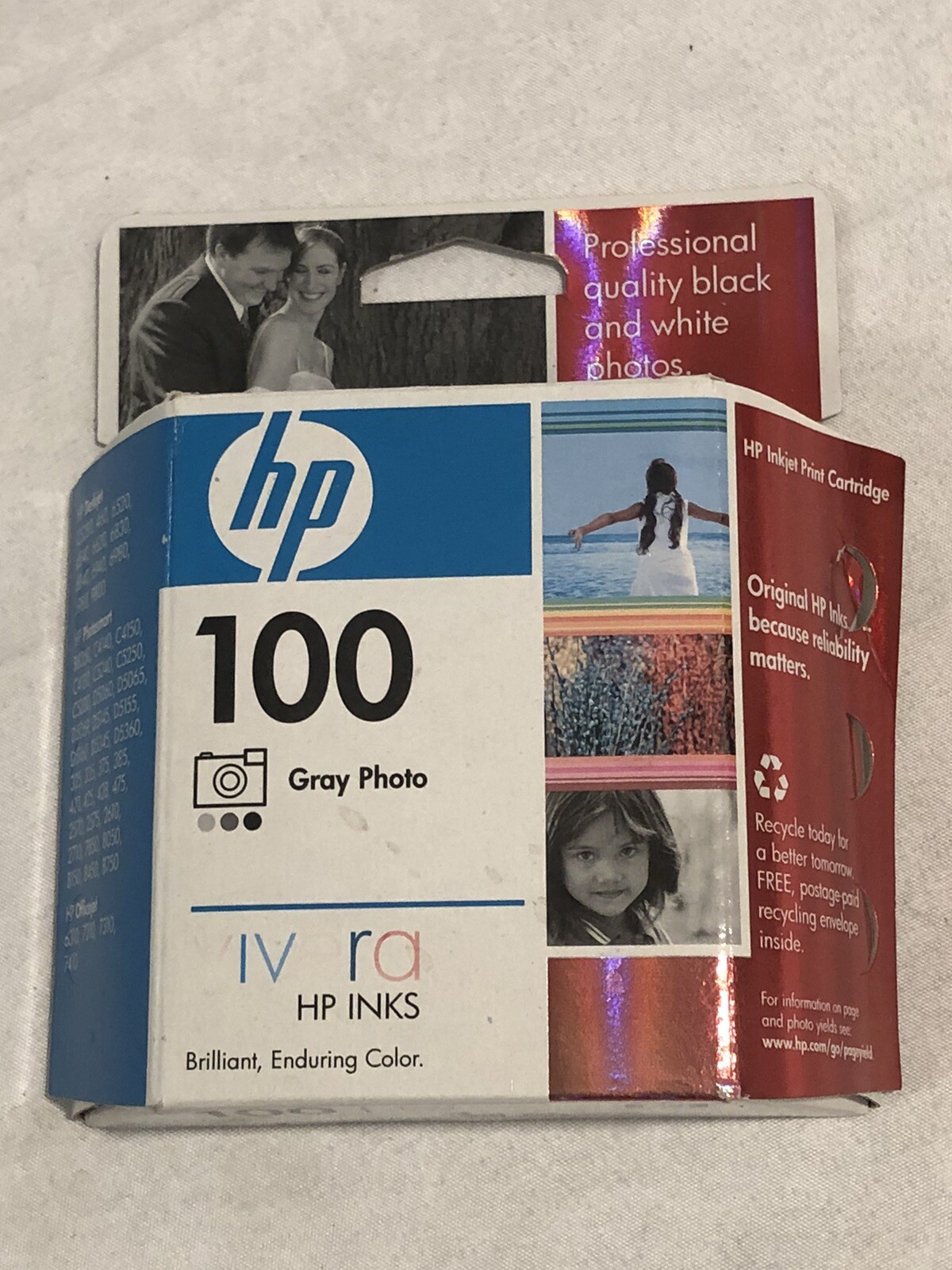 HP Vivera 100 Ink Gray Photo Inkjet Print Cartridge *NEW* Expired Feb 2010