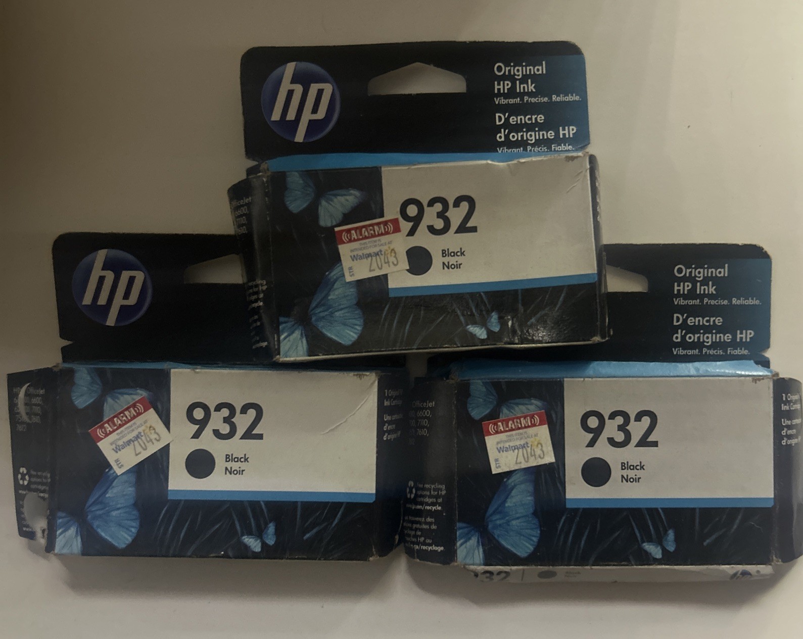 HP 932 Black Inkjet Ink Cartridge for HP Printers, Black (lot Of 3) Expired 2022