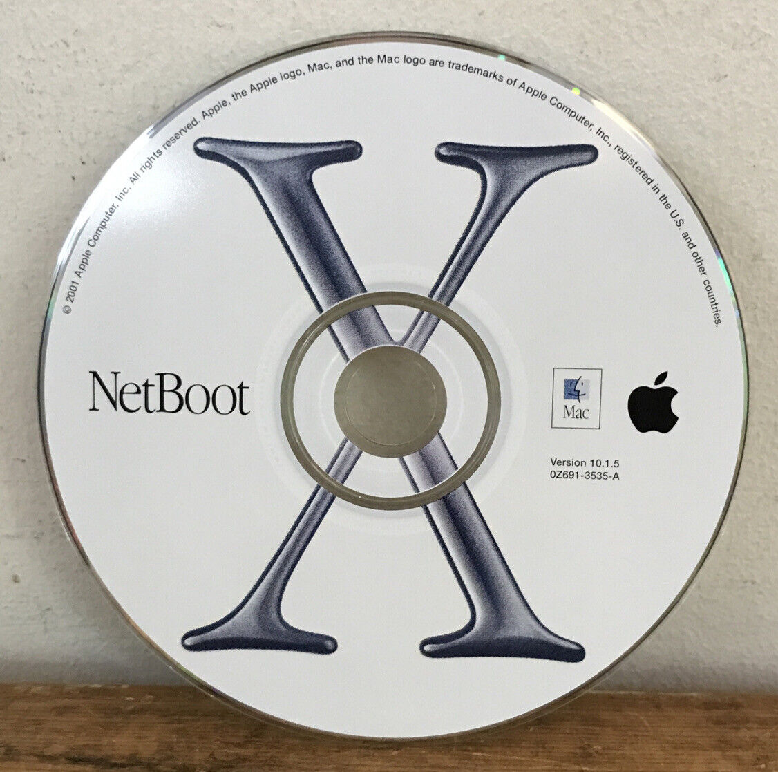 Vintage 2001 Apple Macintosh Mac OS X NetBoot Software Disc Version 10.1.5