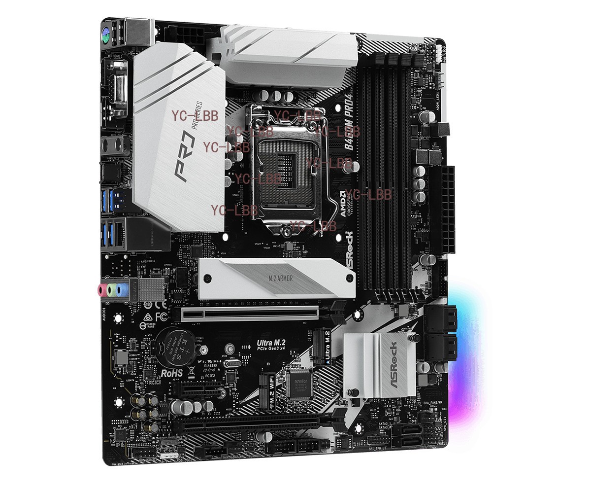 For ASROCK B460M Pro4 motherboard LGA1200 DDR4 128G VGA+HDMI+DP M-ATX Tested ok