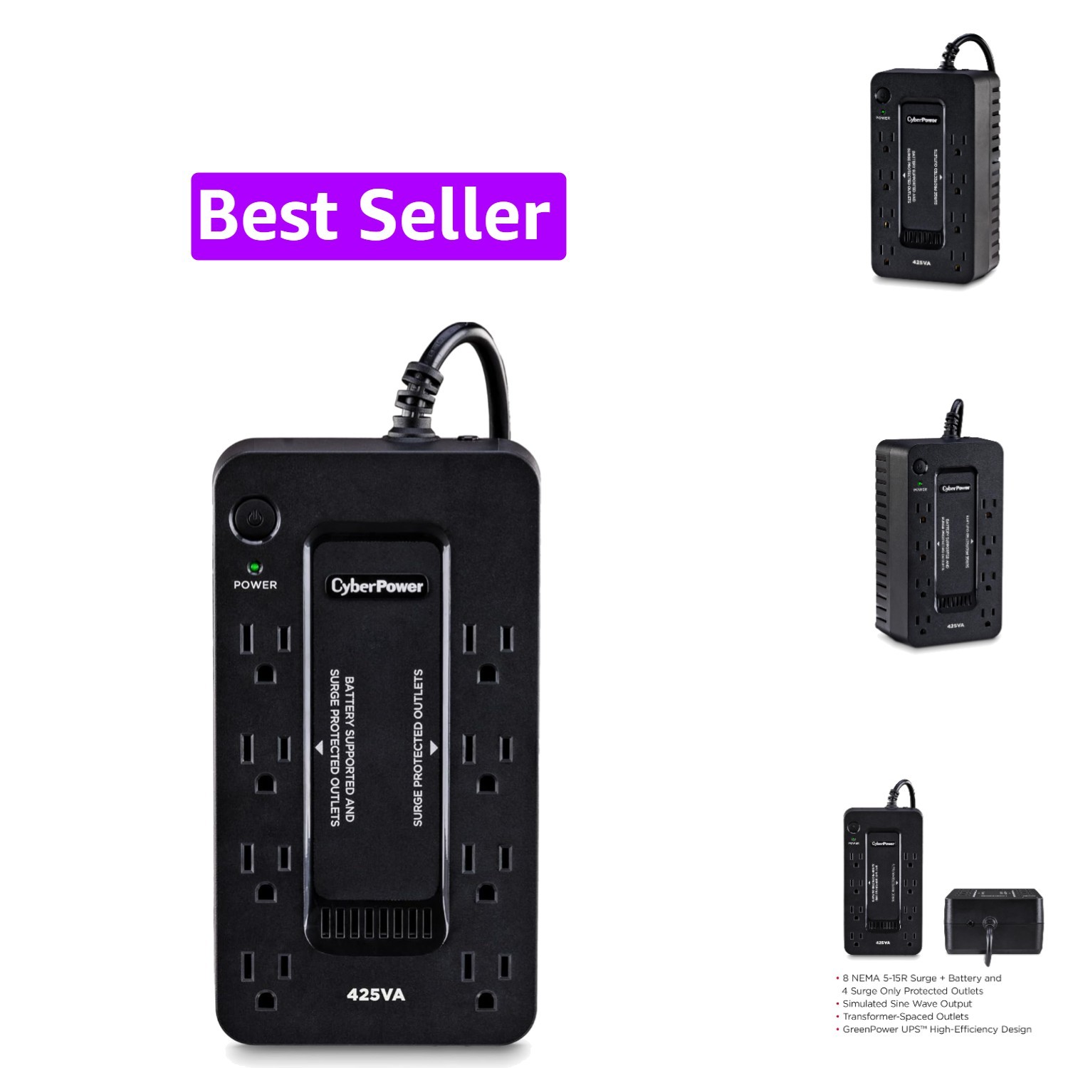 ST425 Standby UPS Battery Backup and Surge Protector | 425VA/260W, 8 Outlets,...