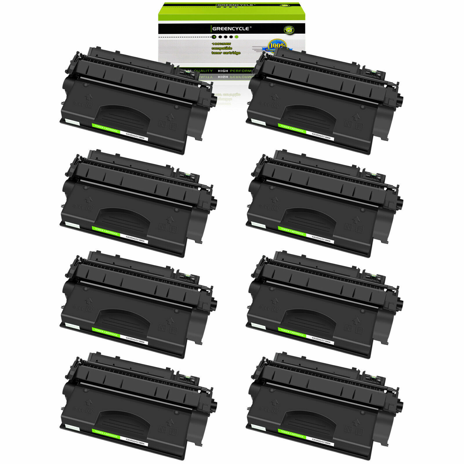 8PK High Yield CE505X Toner Cartridges Fits For HP Laserjet P2055 P2050 P2055X 