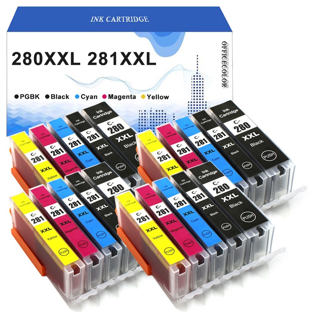 20PK PGI-280 CLI-281 XXL Ink for Canon PIXMA TS8120 TS8220 TS9521C TR7520 TR8520