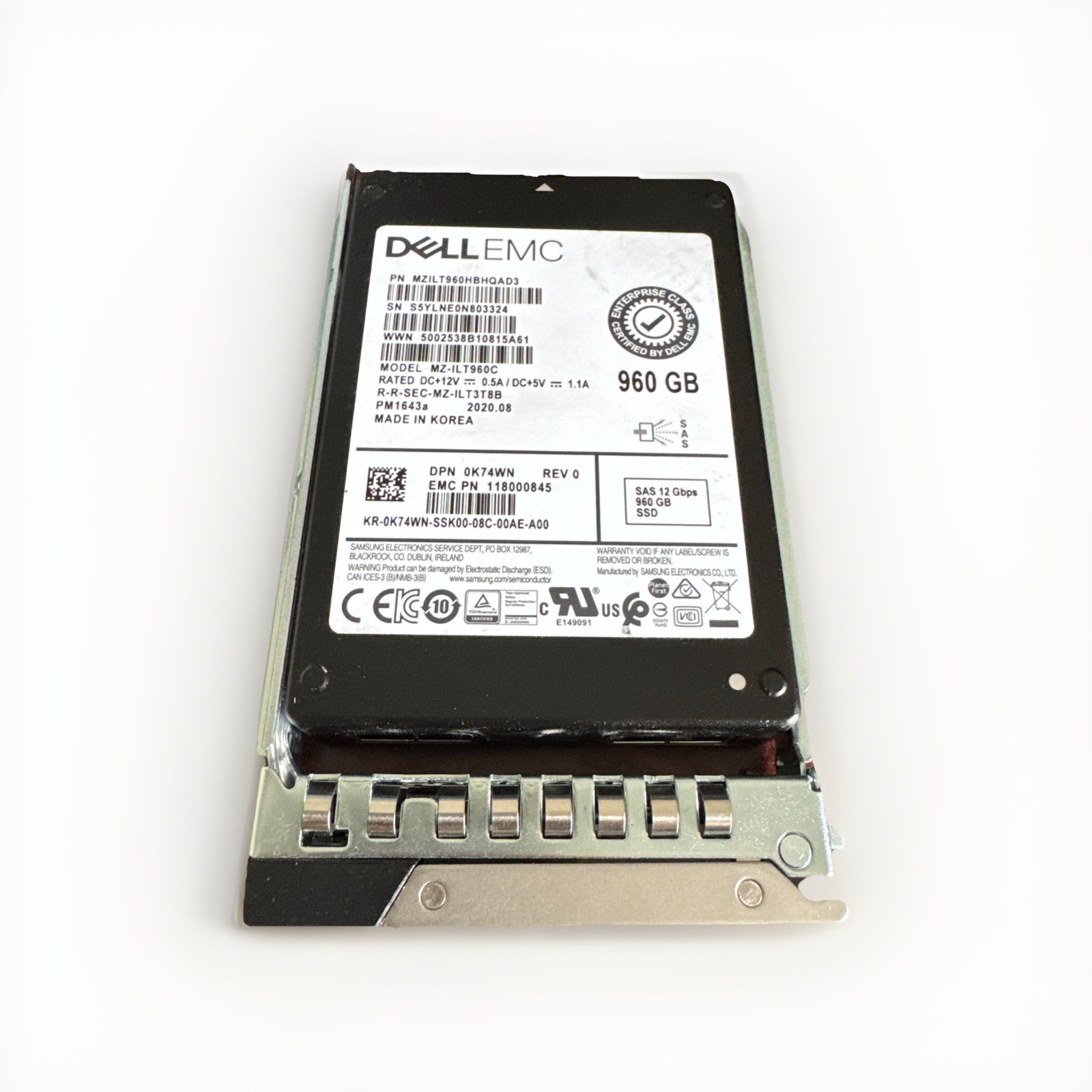 K74WN Dell EMC 960GB SAS 12Gbps Read Intensive 2.5'' PM1643a SSD MZ-ILT960C