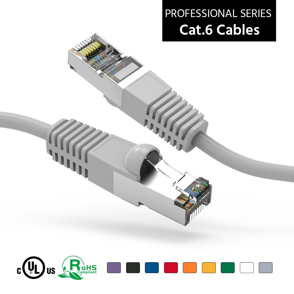 5 Pack of 100Ft CAT6 Shielded (SSTP) Ethernet Network Booted Cable 25-200 Feet G