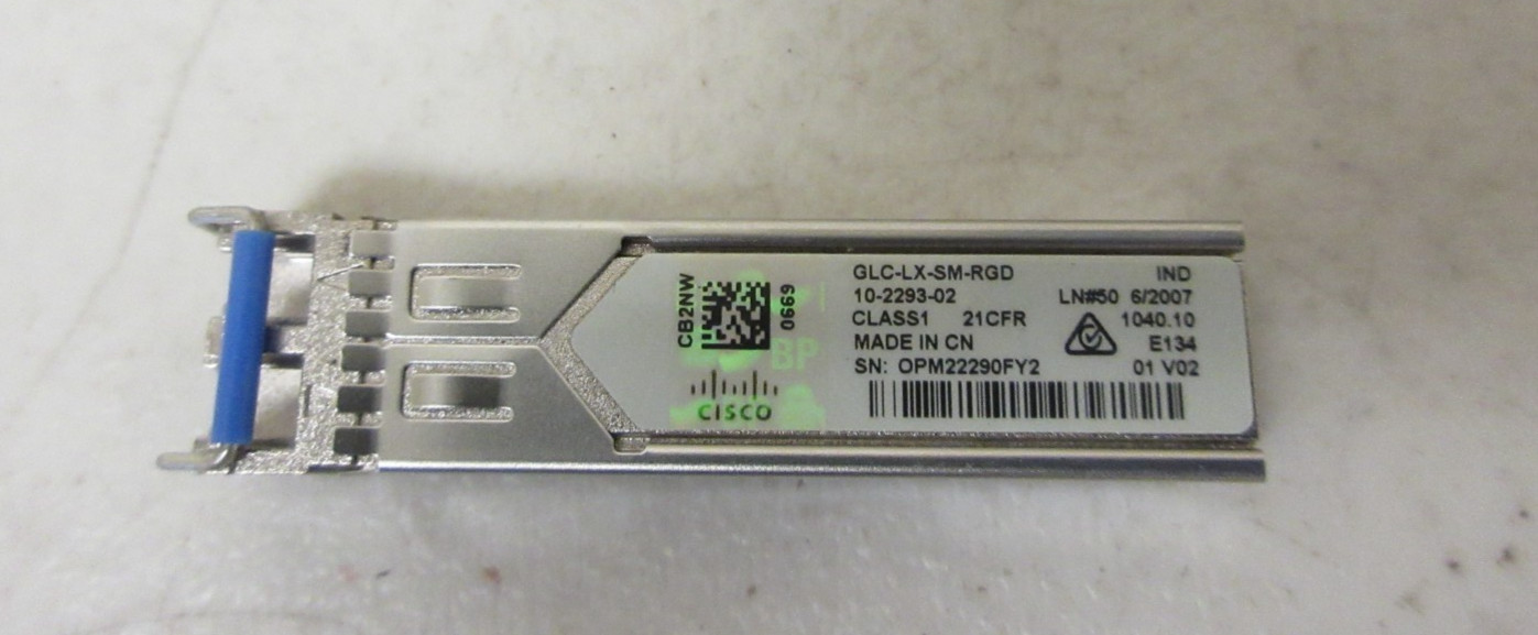 CISCO GLC-LX-SM-RGD 10-2293-02 V02 1000BASE-LX SFP TRANSCEIVER MODULE