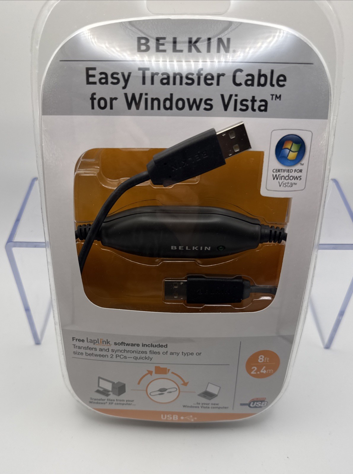 BELKIN Easy Transfer Cable for Windows Vista USB 8 Ft   Pt# F5U258 Laplink