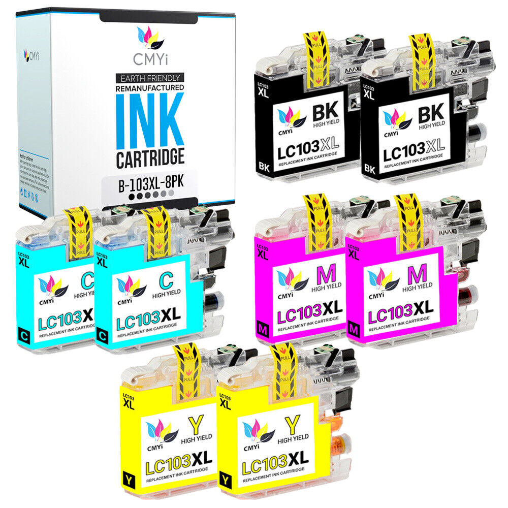 8PK LC103 XL Ink Cartridge for Brother MFC-J470DW MFC-J475DW MFC-J870DW J875DW