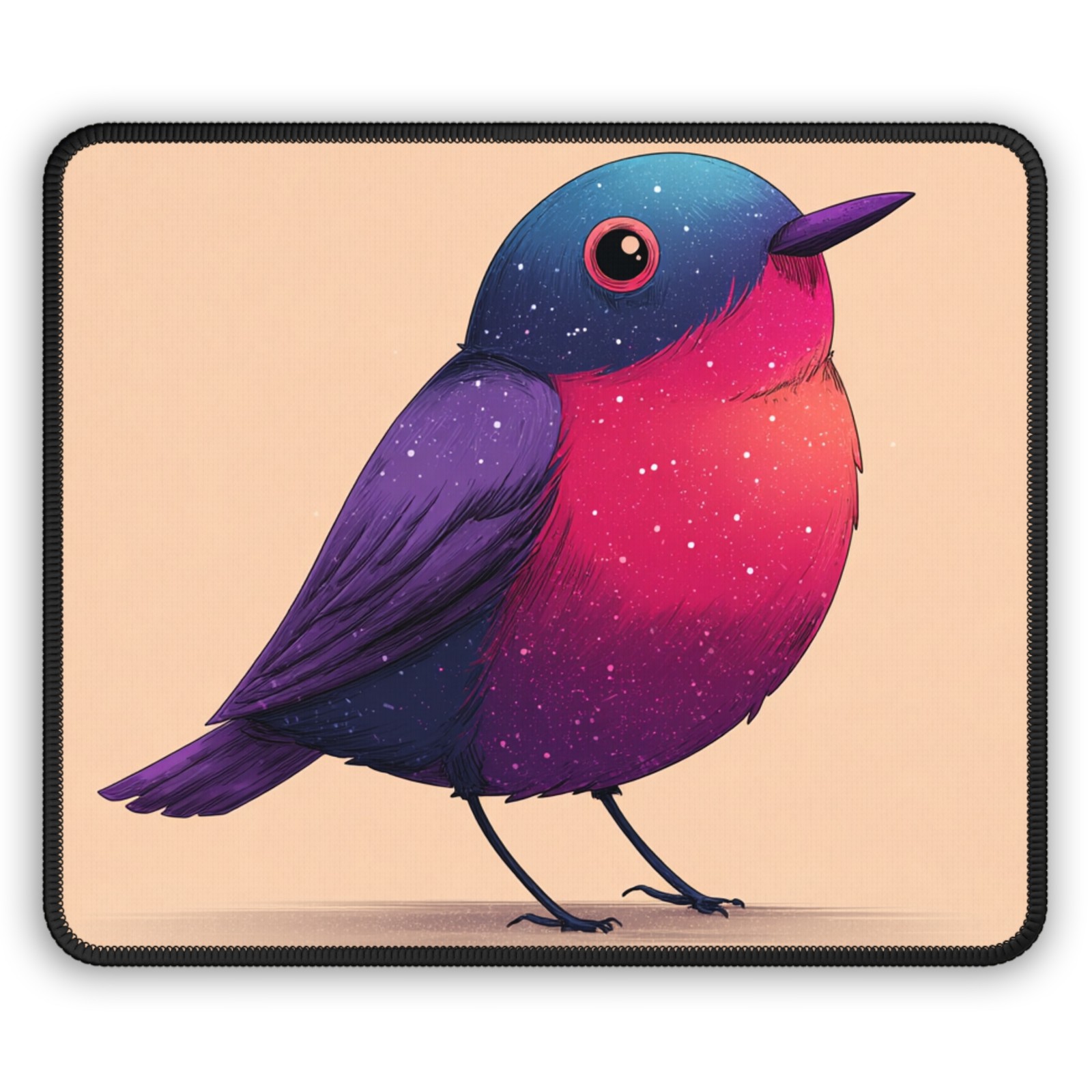 Colorful Starry Robin Gaming Mouse Pad | Cute Bird Desk Mat