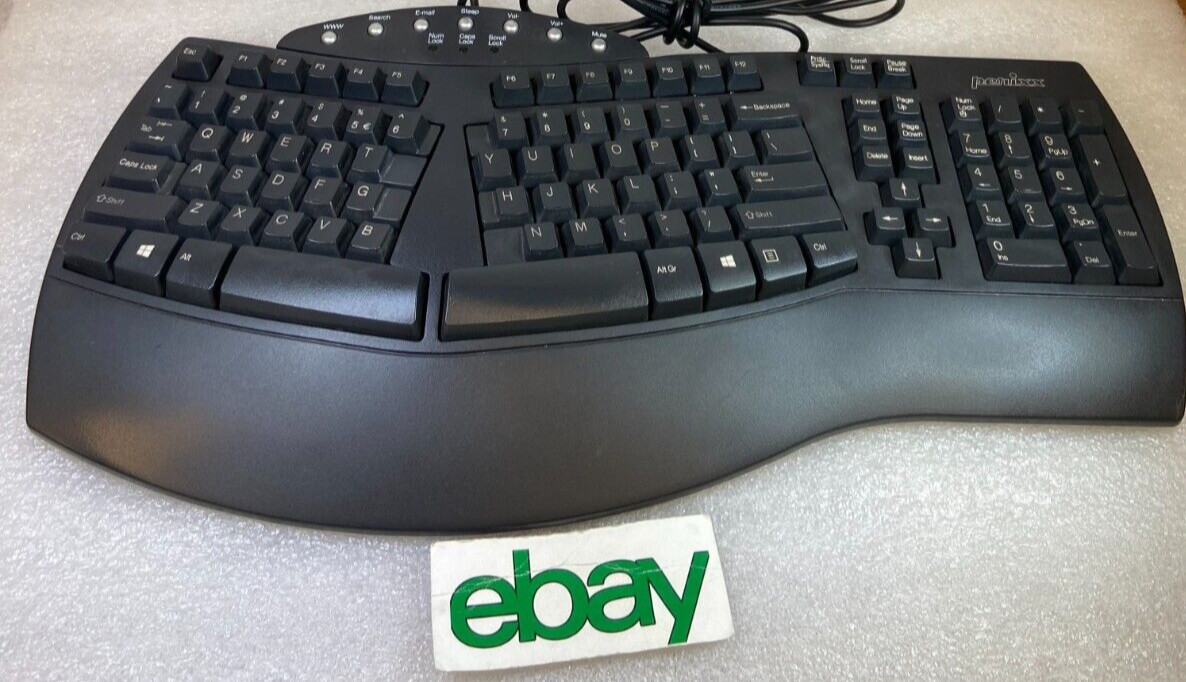 Perixx Periboard-512 Ergonomic Split Keyboard - Natural Ergonomic Design - Black