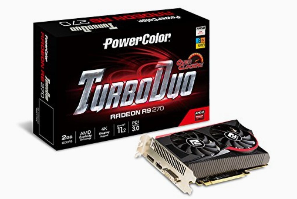 PowerColor TurboDuo R9 270 2GB GDDR5 OC Graphics Cards AXR9 270 2GBD5-TDHE/OC￼