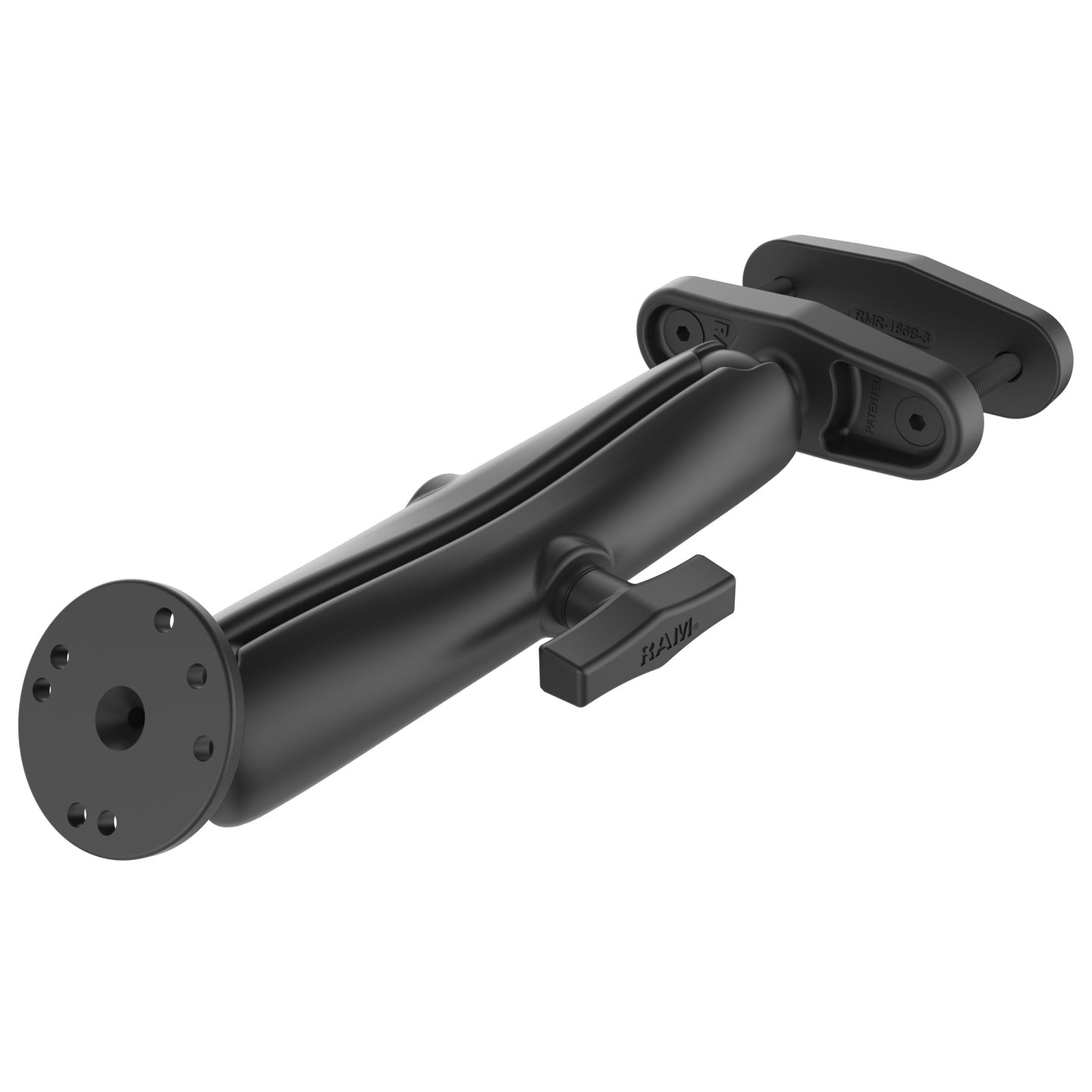 RAM-101U-D-247-3  RAM 3" Square Post Clamp Mount with Round AMP...
