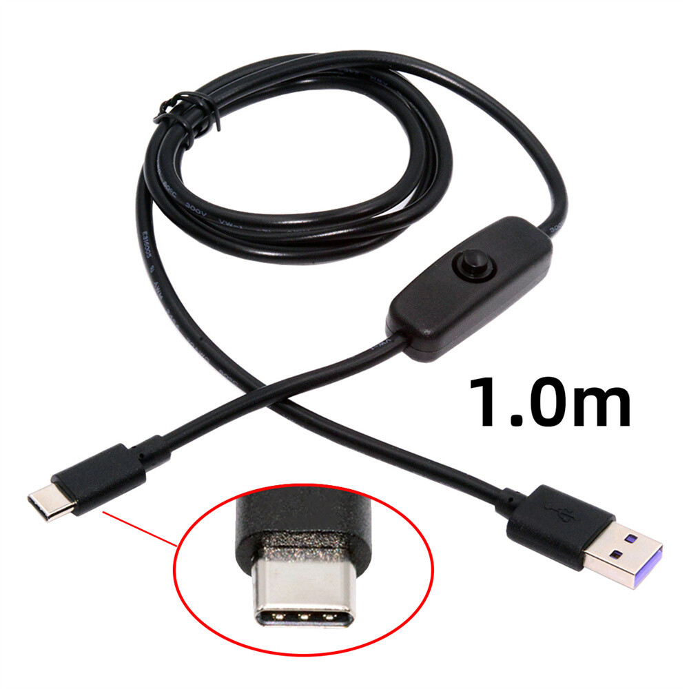 CY Micro USB2.0 to Type-A Power Charging Cable with On Off Button Switch DC 5V