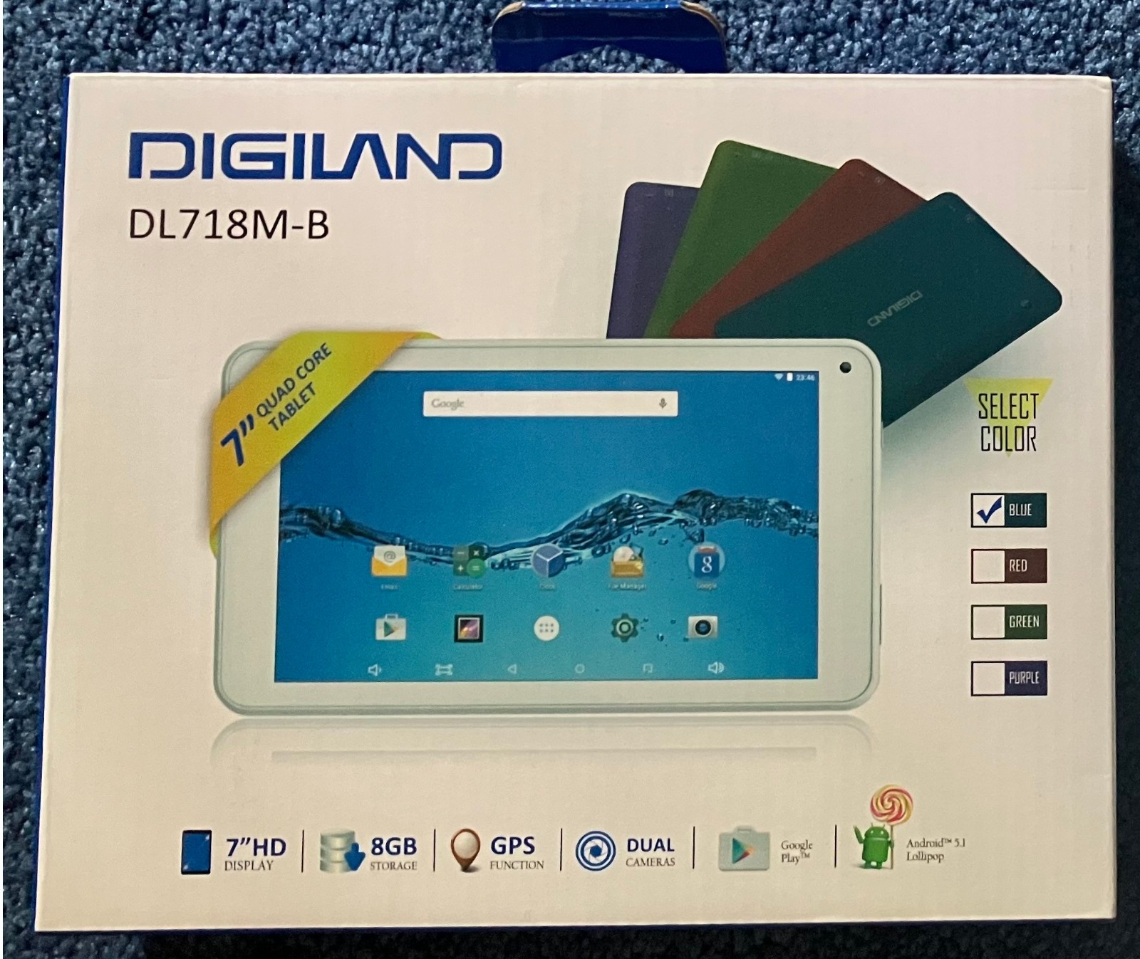 Digiland DL718M-B Tablet - Mediatek 1.3ghz Quad Core 7” In Display GPS