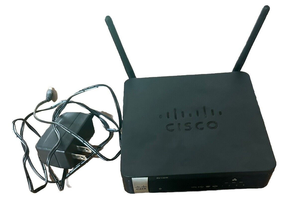 Cisco RV130W Wireless Multifunction VPN Router w/ Power Adapter black, working 