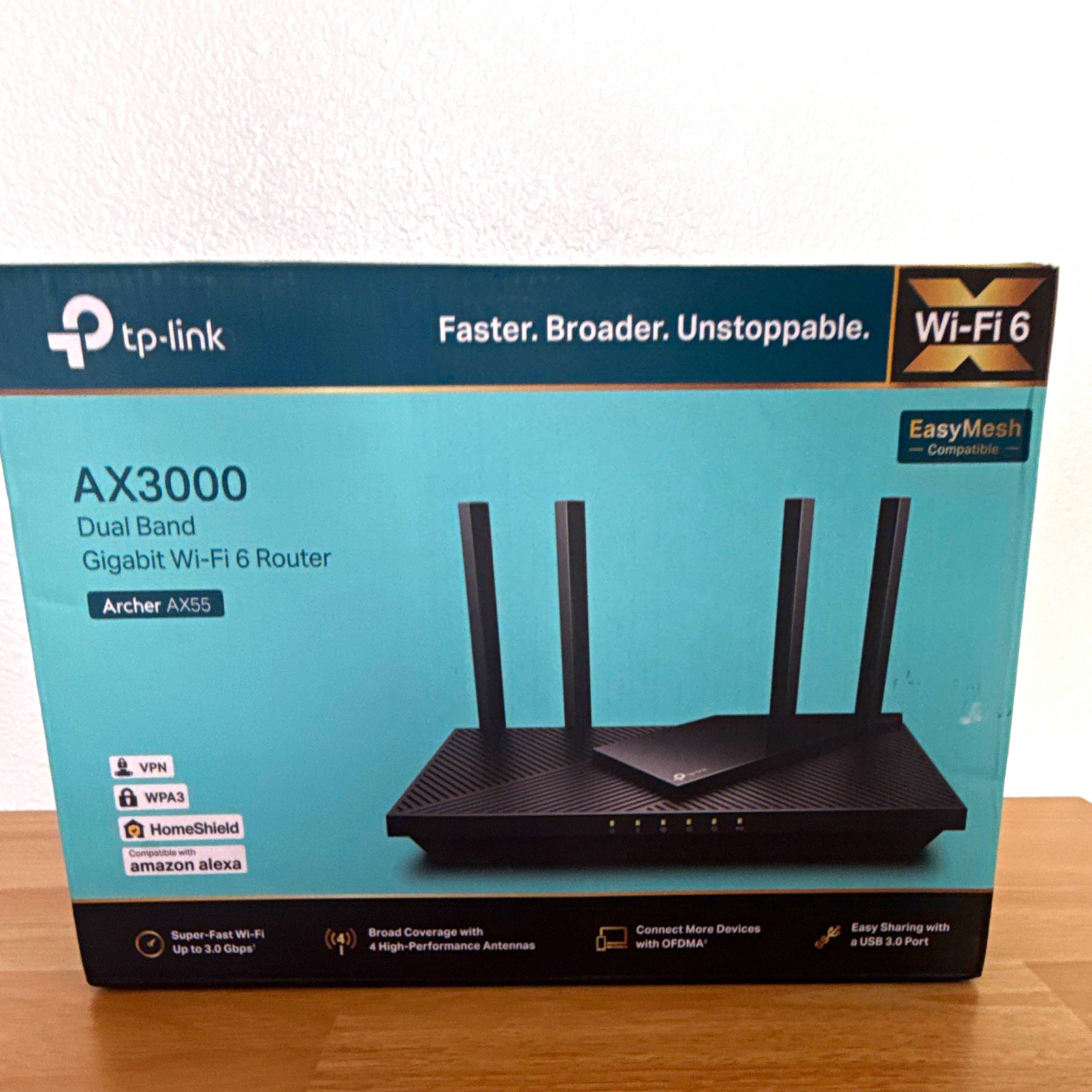 TP-LINK Archer AX55 AX3000 Wi-Fi 6 Dual-Band Gigabit Router EasyMesh