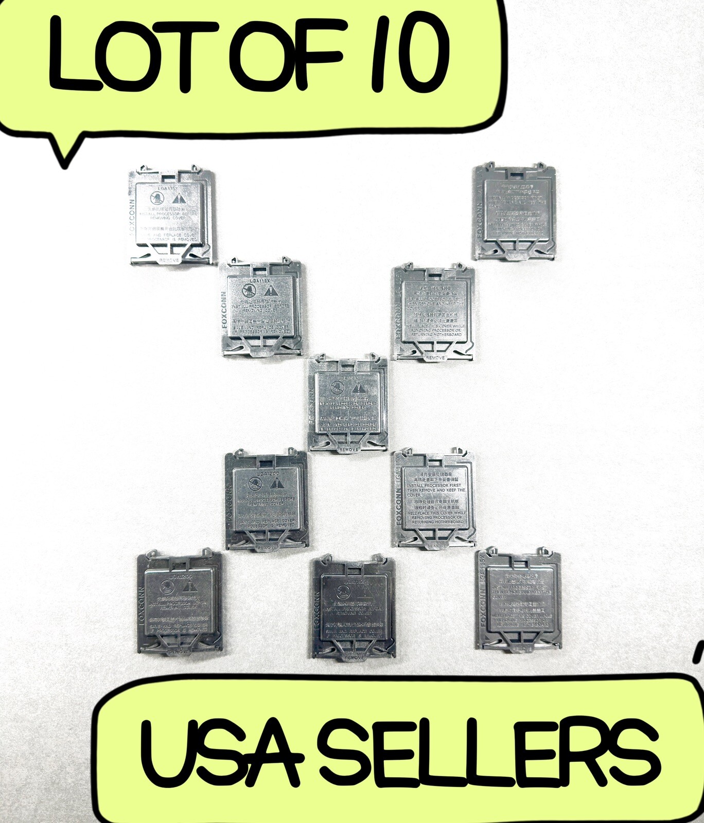 *LOT OF X10* FOXCONN CPU Socket Cover Protection Intel LGA 1150 1151 1155 1200
