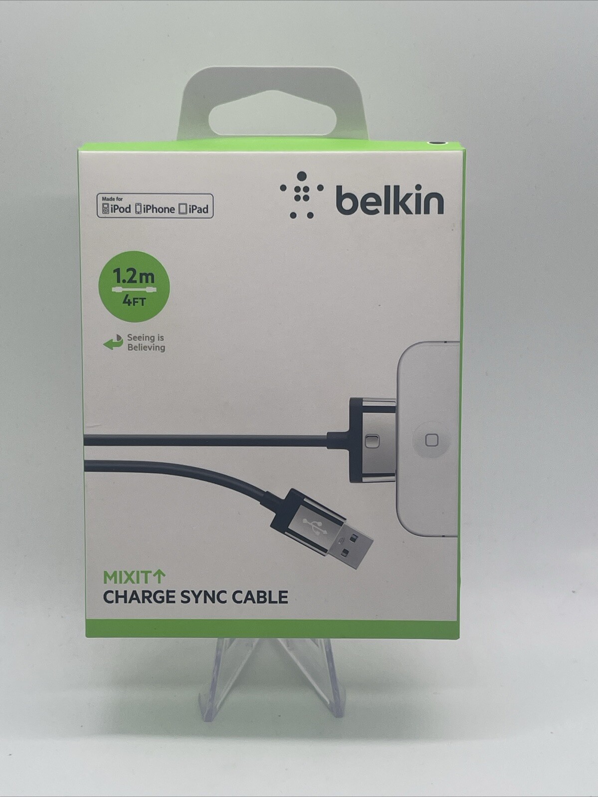 Belkin Mixit Charge Sync Cable 1.2m Black  4 foot cable iPod iPhone iPad Sealed