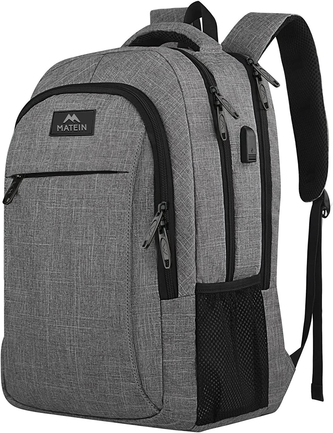 MATEIN Travel Laptop Backpack, Business Anti theft,fits 15.6 Inch Notebook, Grey
