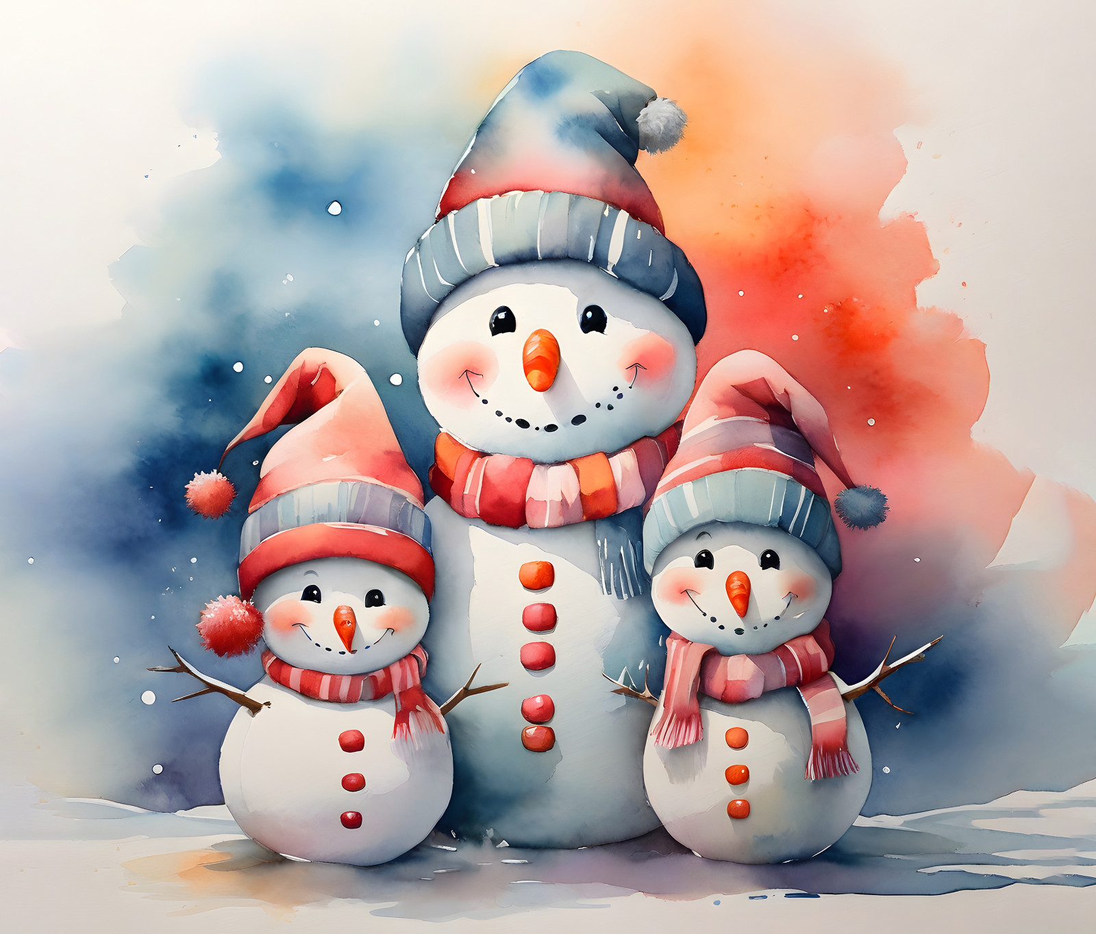 SNOWMAN FAMILY STOCKING HAT SCARF CHRISTMAS TREE #4 COMPUTER MOUSE PAD 9 X 7