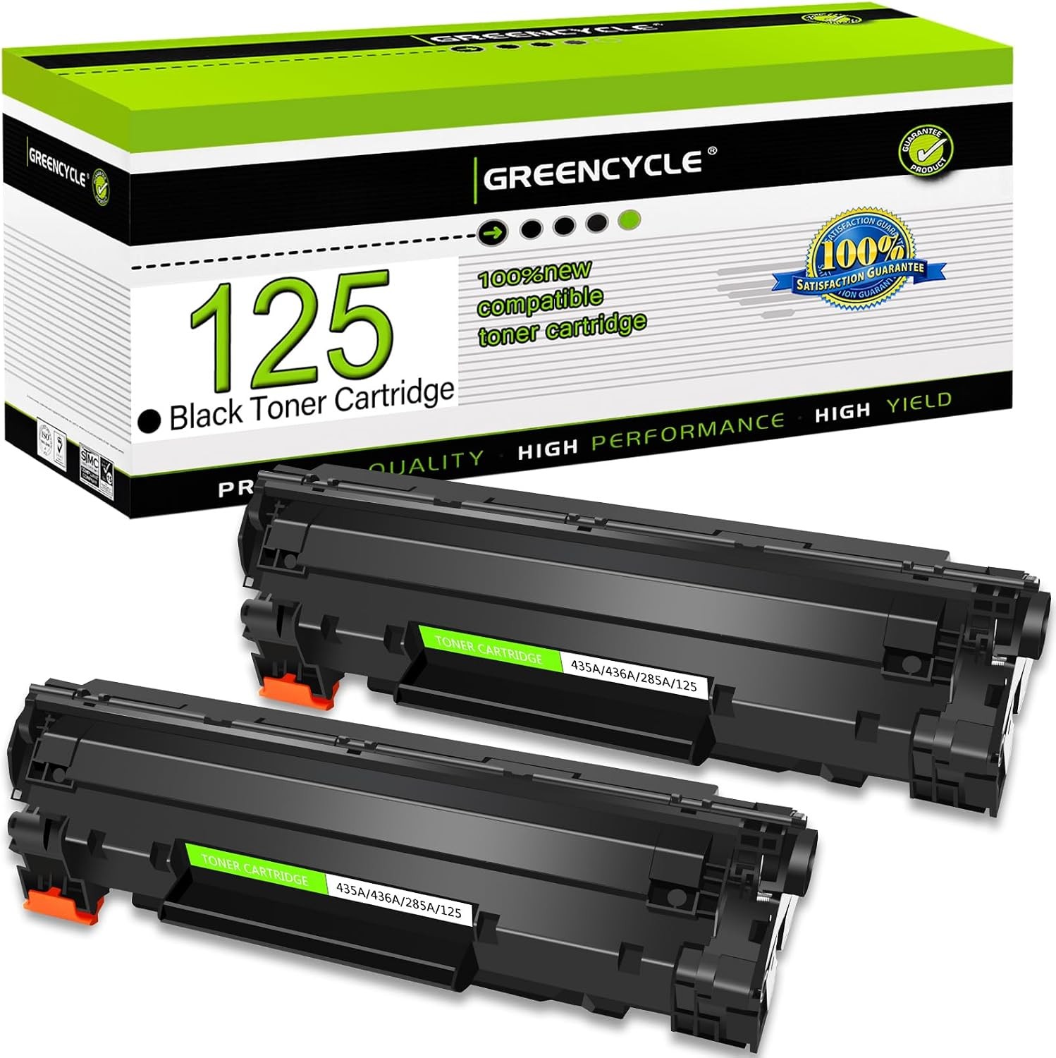 2pk 125 Toner Cartridge for Canon ImageClass LBP6000 LBP6030w MF3010 Printer