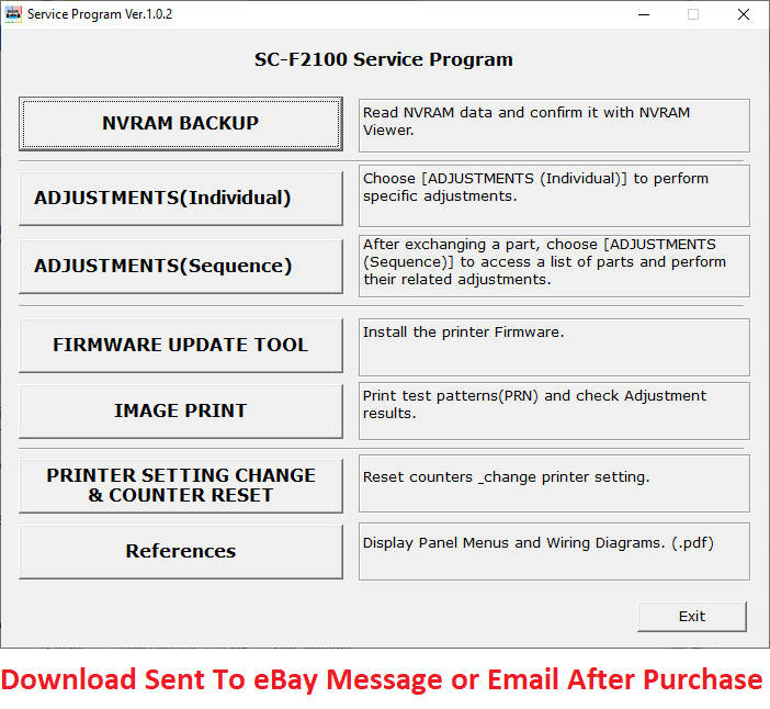 Epson Plotter Adjustment Service Program F2000 Includes Service Manual