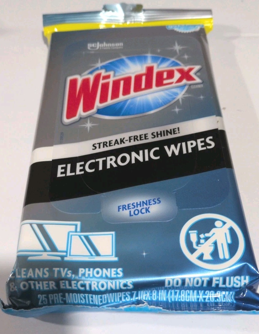 2 pack Windex Electronic Cleaning Wipes 25  Pre-Moistened Anti-Static Cloths 