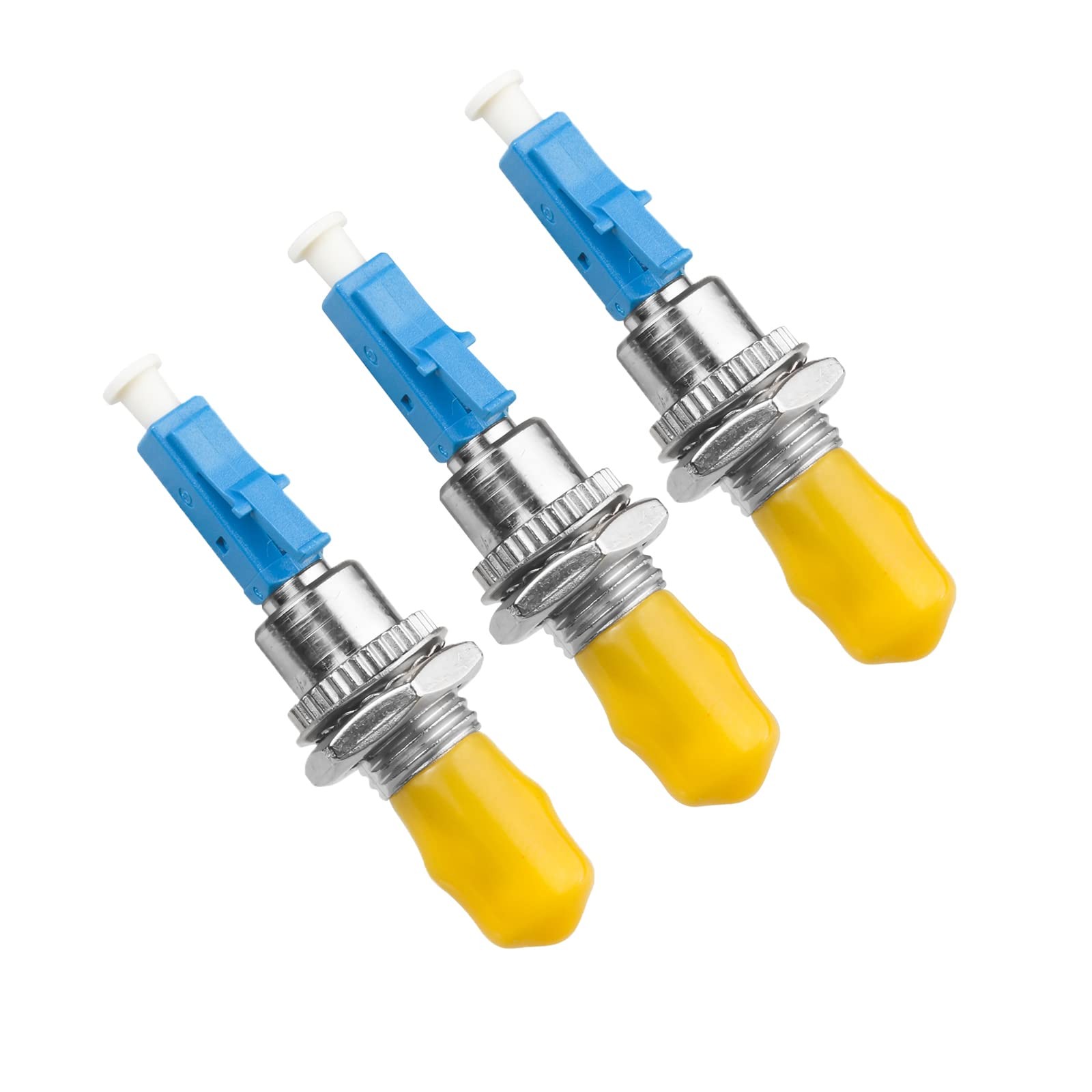 3 Pack SingleMode LC/UPC Male to ST/UPC Female Fiber Optic Adapter Connector ...