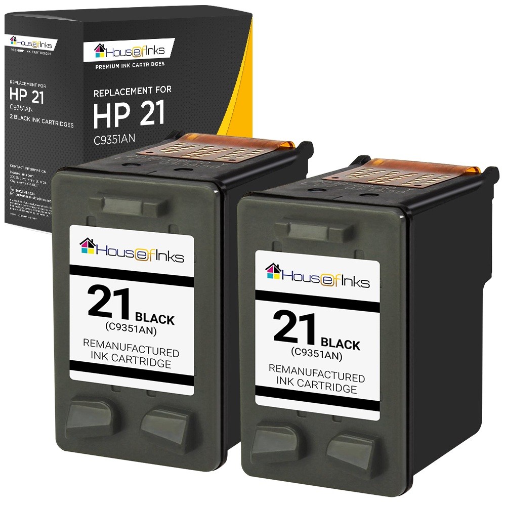 Replacement for HP 21 Black Ink Cartridge Compatible C9351AN for HP Deskjet 2PK