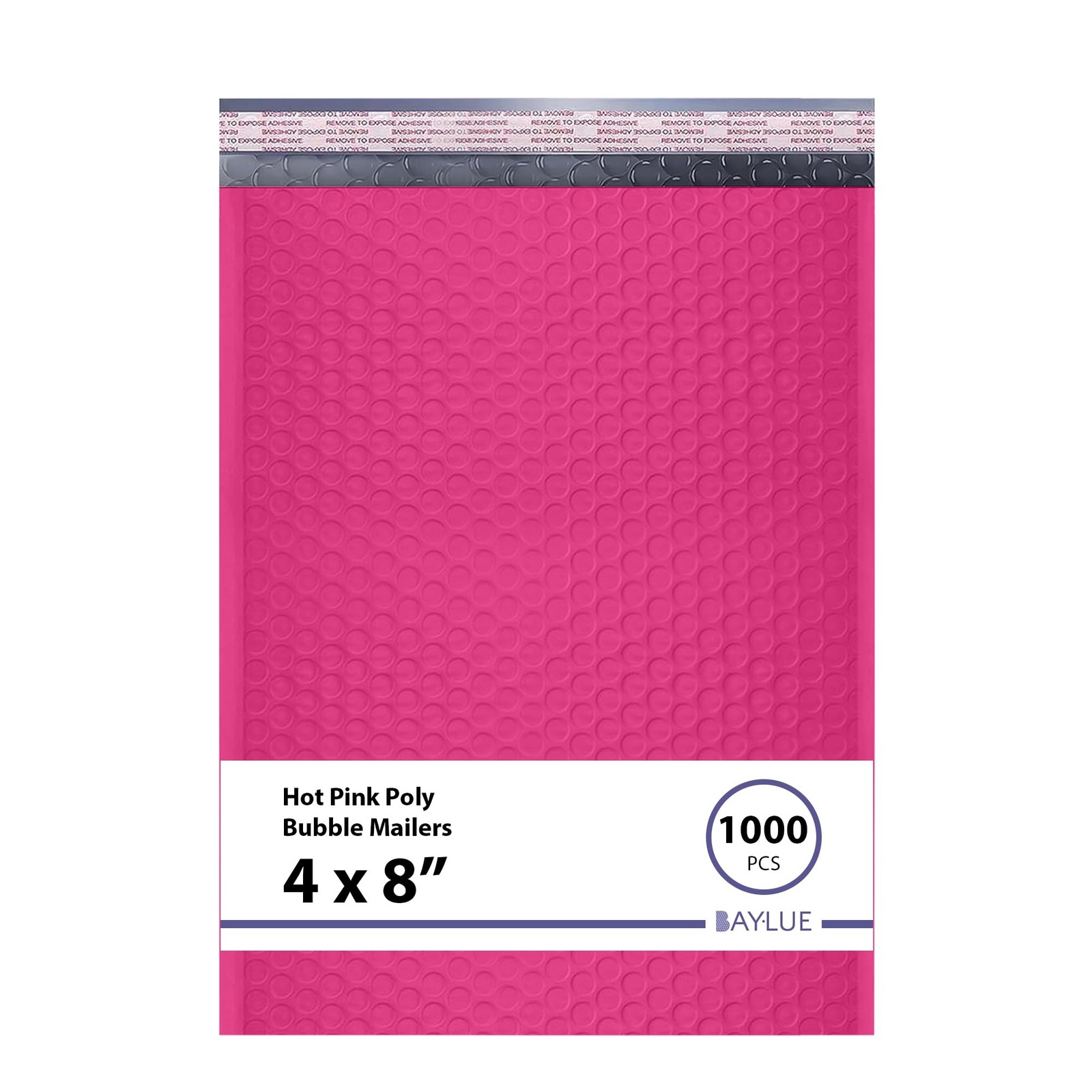 Hot Pink Bubble Mailers 4x8, Poly Padded Envelopes #000, 1000 Pack