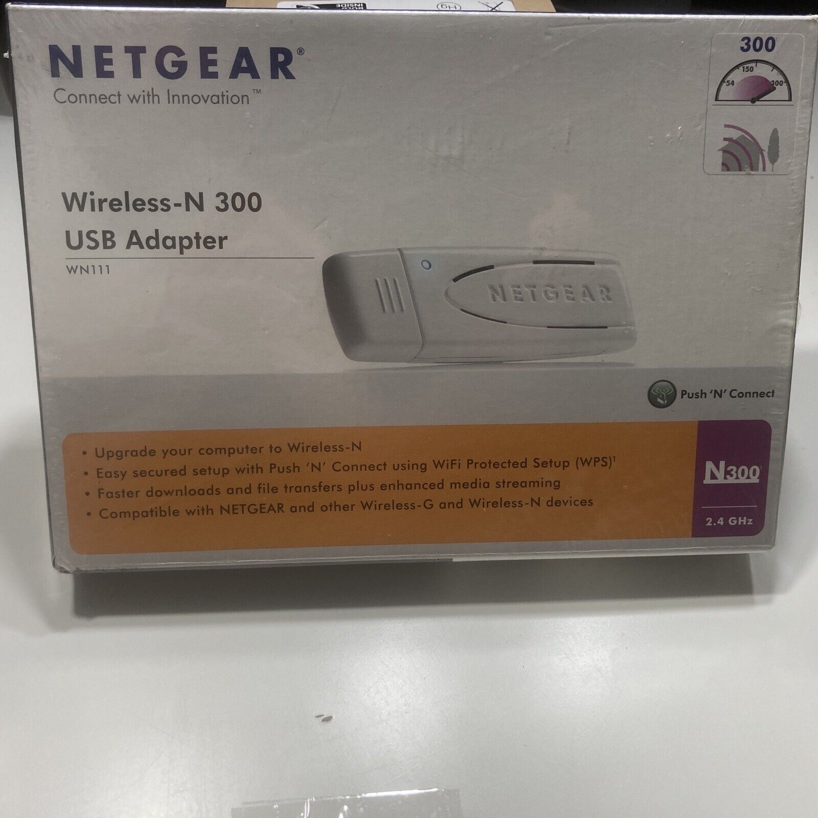 Netgear Wireless-N 300 USB Adapter  WNA111-1VCNAS WiFi, New