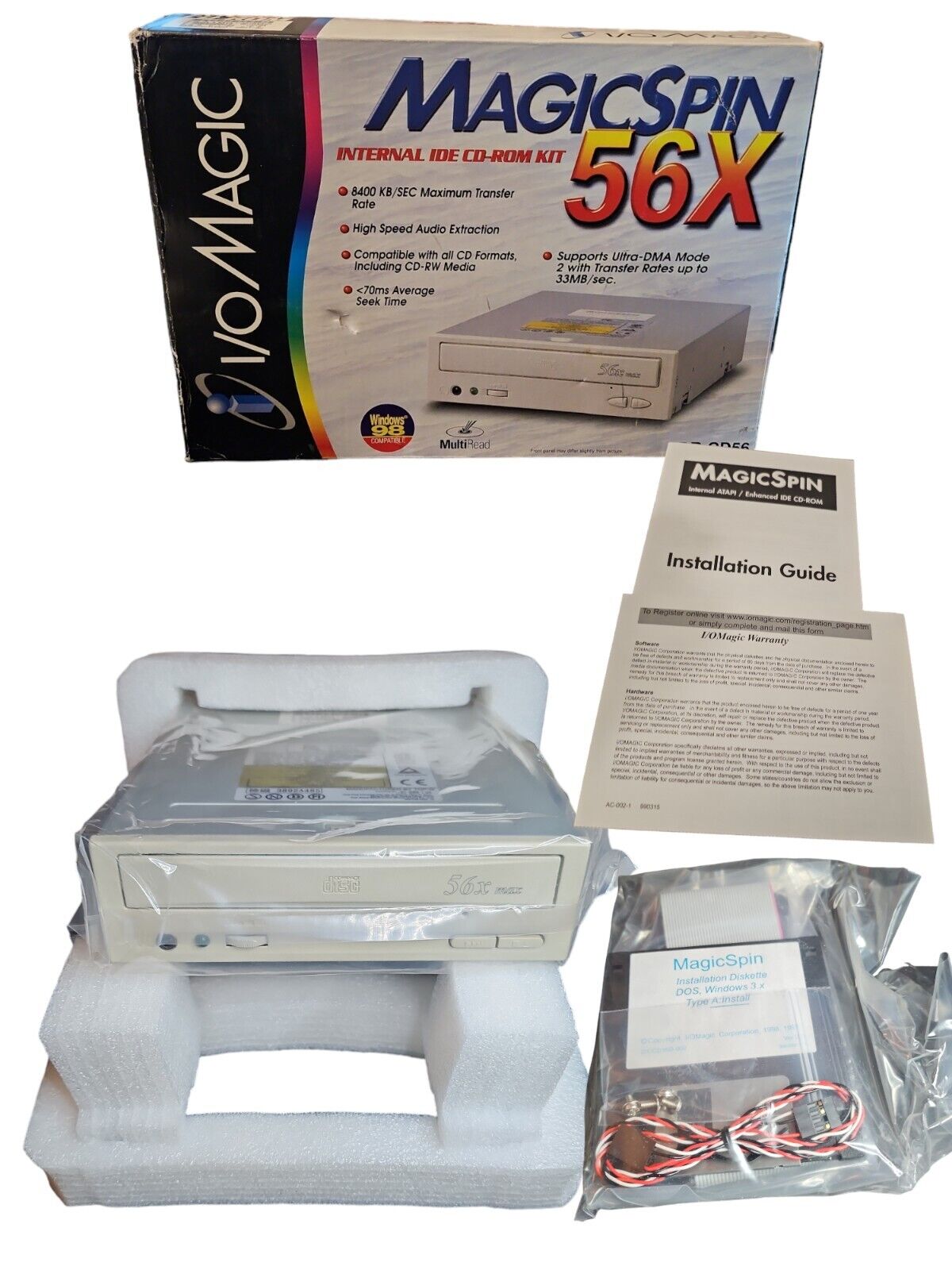 I/O Magic MagicSPIN Multi Read 80X Quick Install Internal CD ROM Kit 