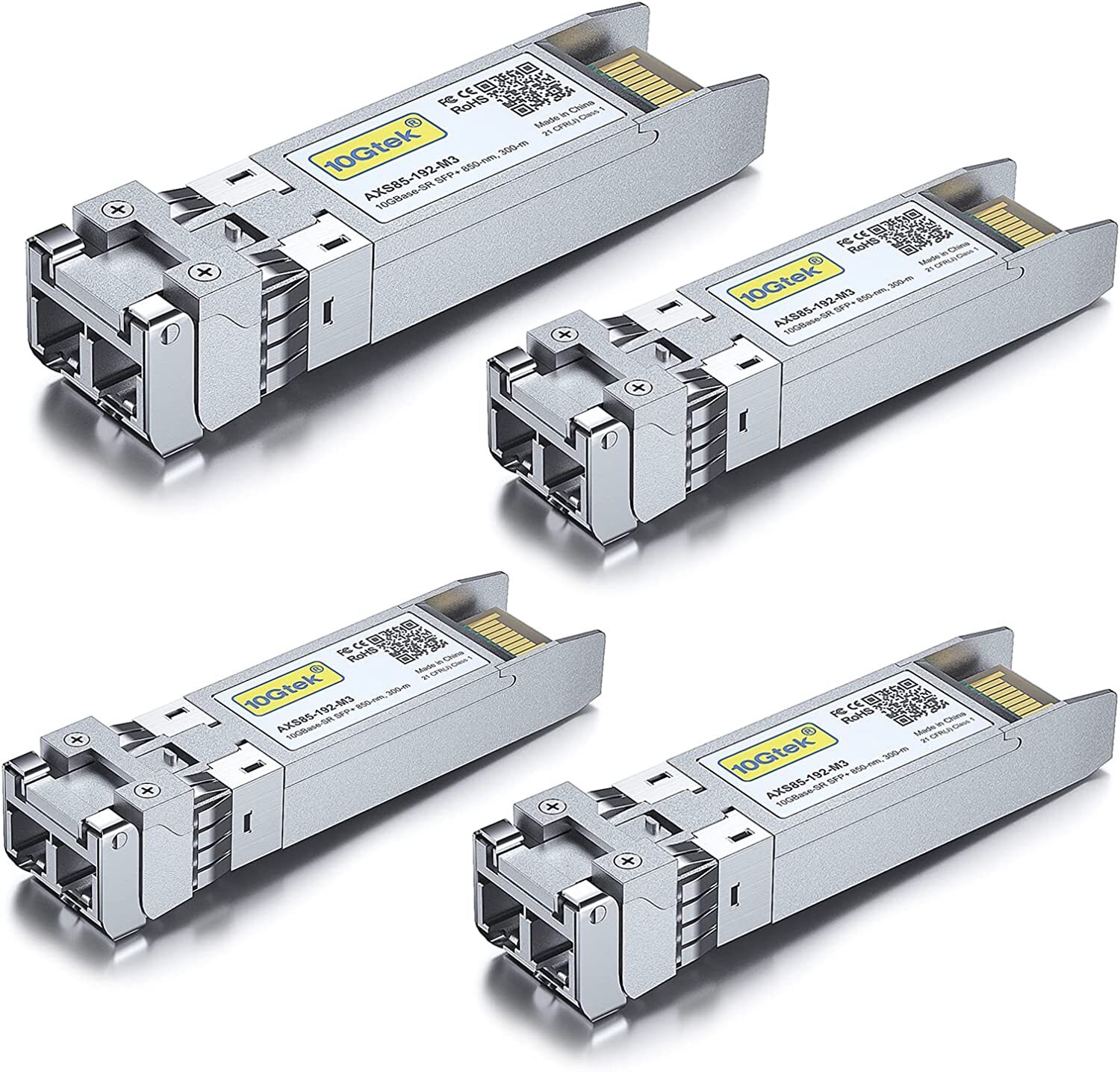 Cisco SFP-10G-SR lot of 4 Compatible Transceiver 10G SFP+ 10GBase-SR MMF 300m