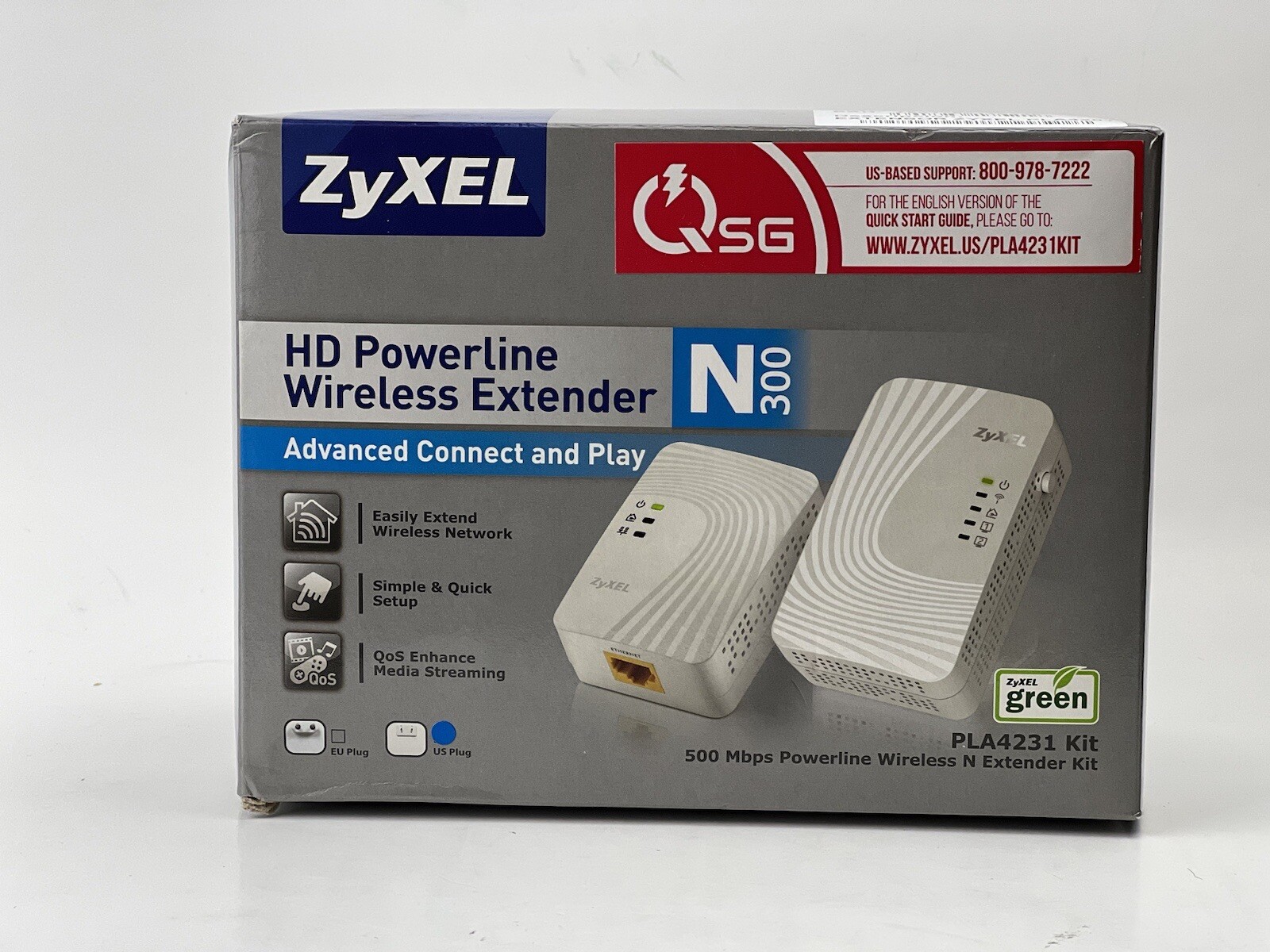 HD Powerline Adapter ZyXel PLA4201  Starter Kit 500  Mbs