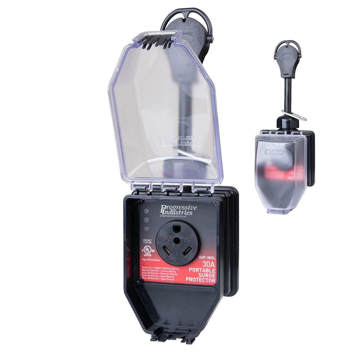 Progressive Industries Surge Protector 30 Amp, Portable with Cover, SSP-30XL