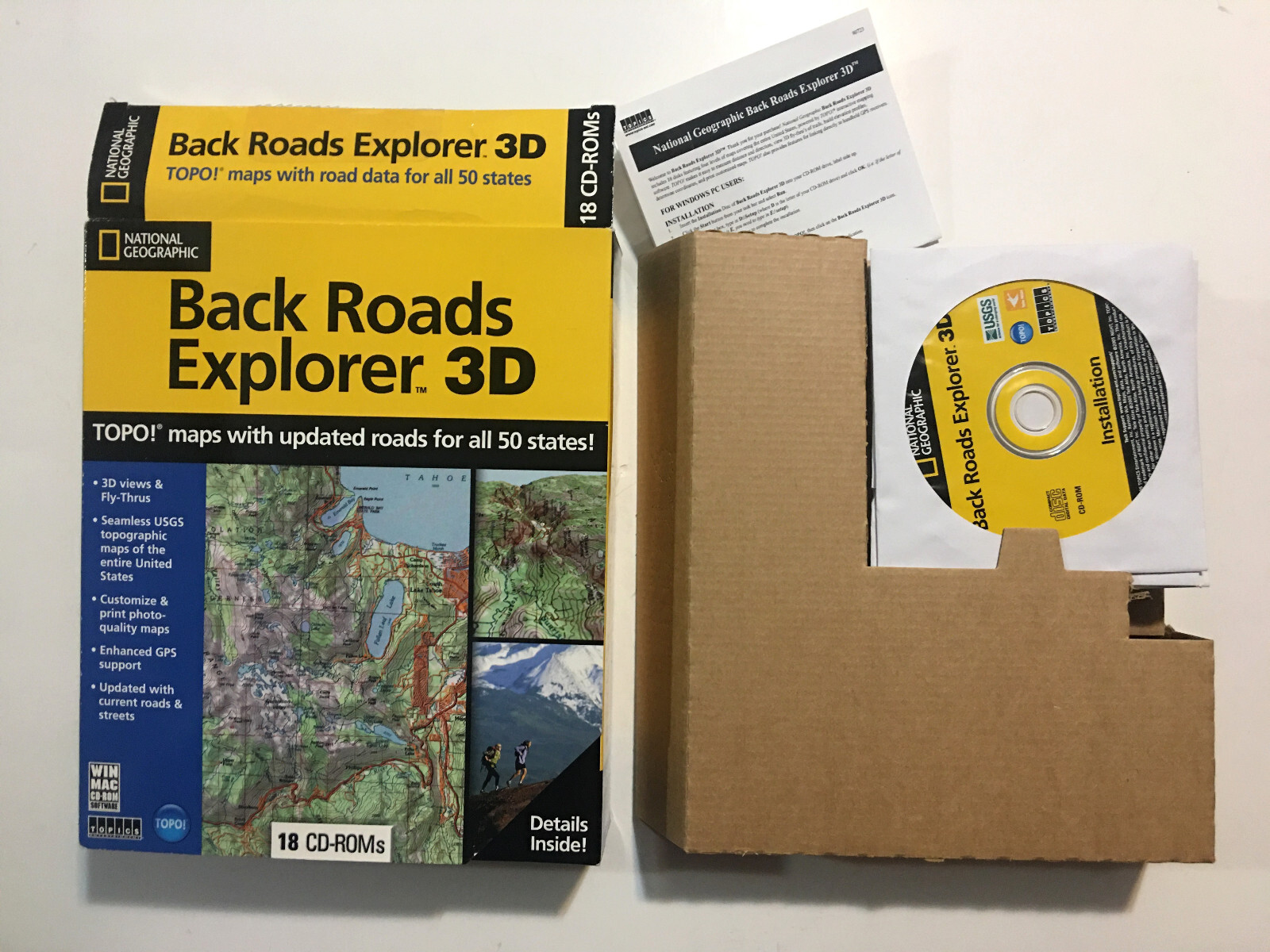 NATIONAL GEOGRAPHIC - BACK ROADS EXPLORER 3D - for ALL 50 STATES - SET OF 18 CDs