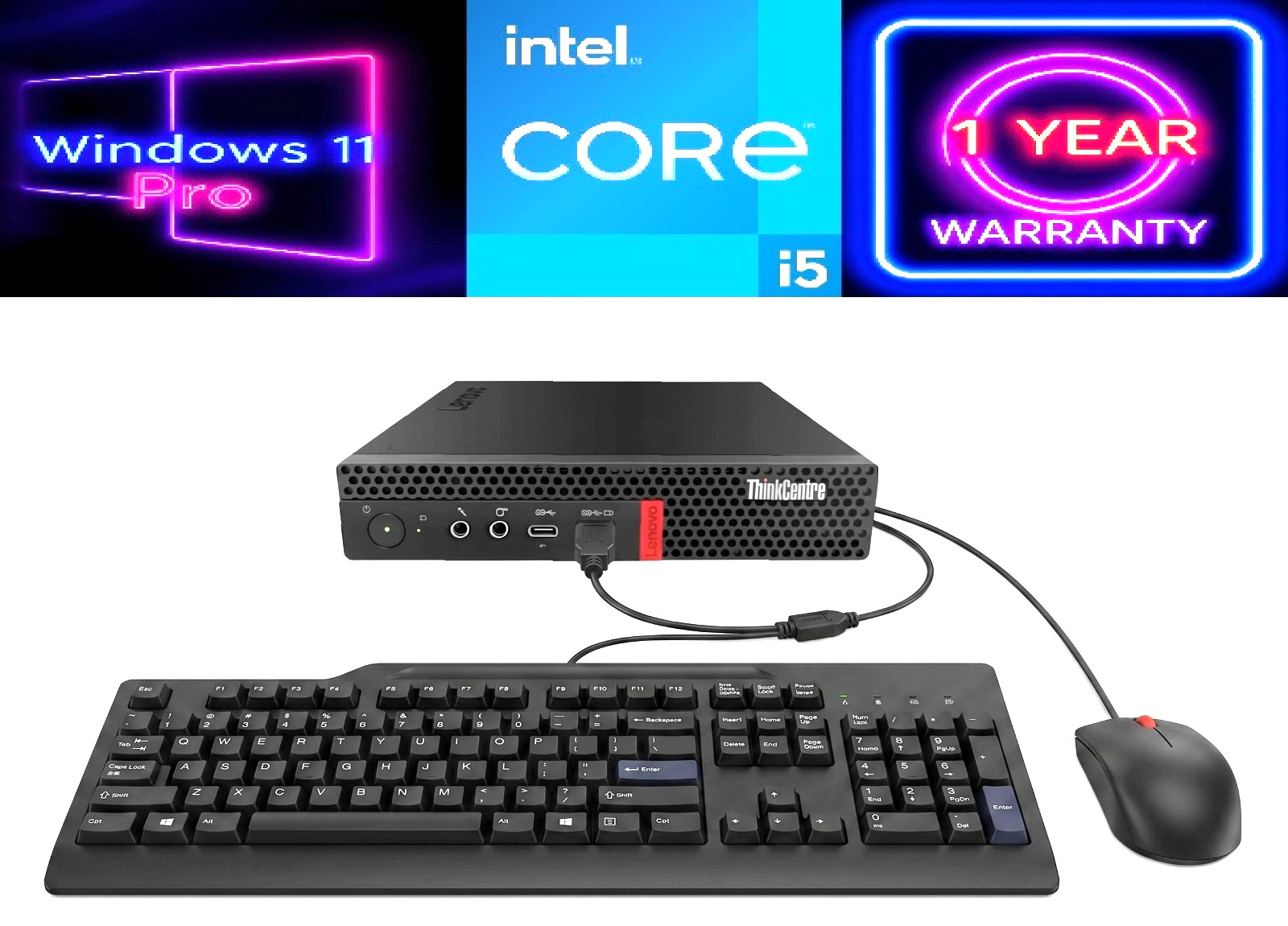 CLEARANCE~ Lenovo Mini Desktop PC: I5-8400T 16GB RAM, 256GB SSD Windows 11 Pro