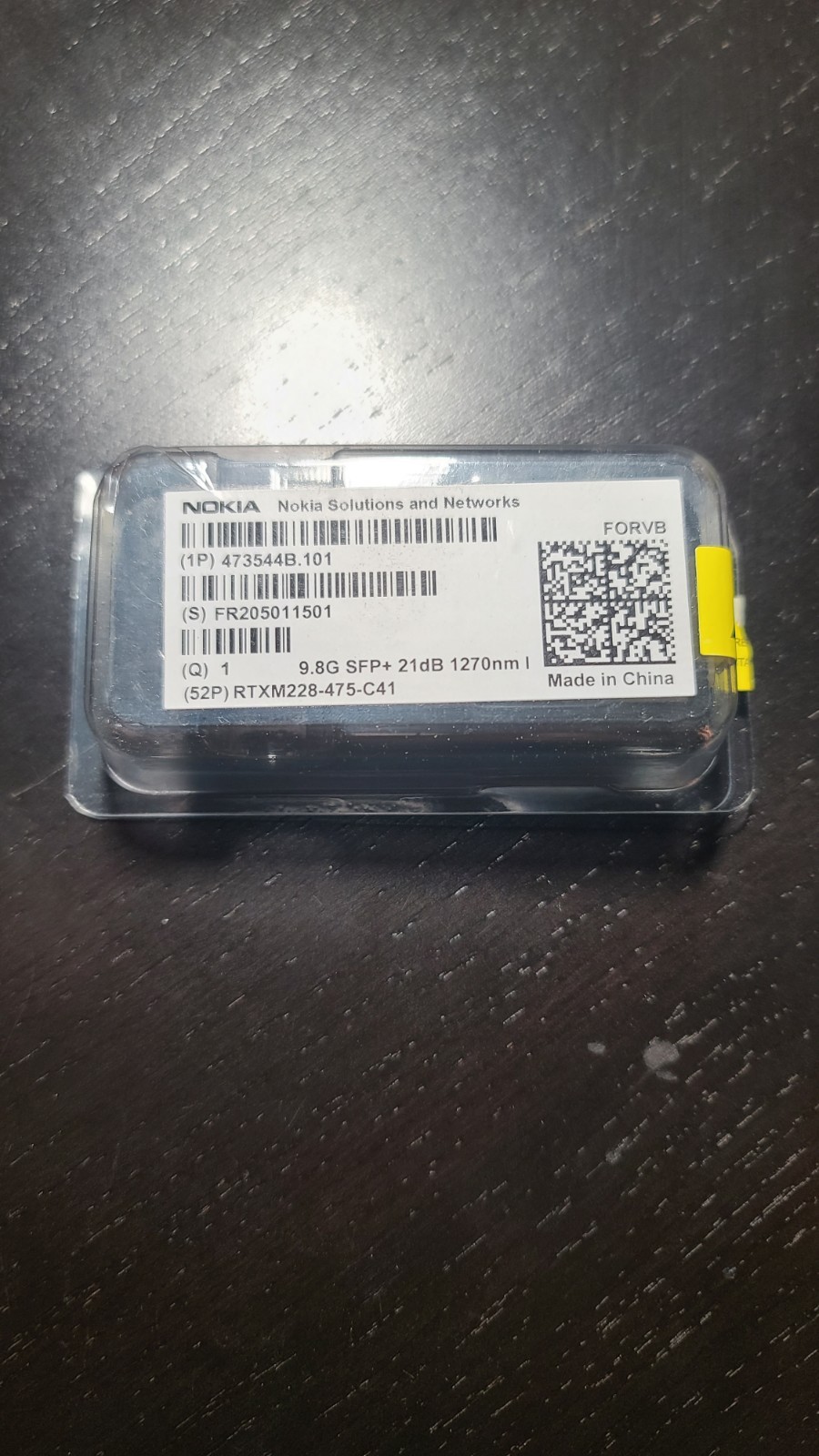 Nokia FORVB 473544B SFP+ 9.8Gb/s 21dB 1270nm RTXM228-475-C41