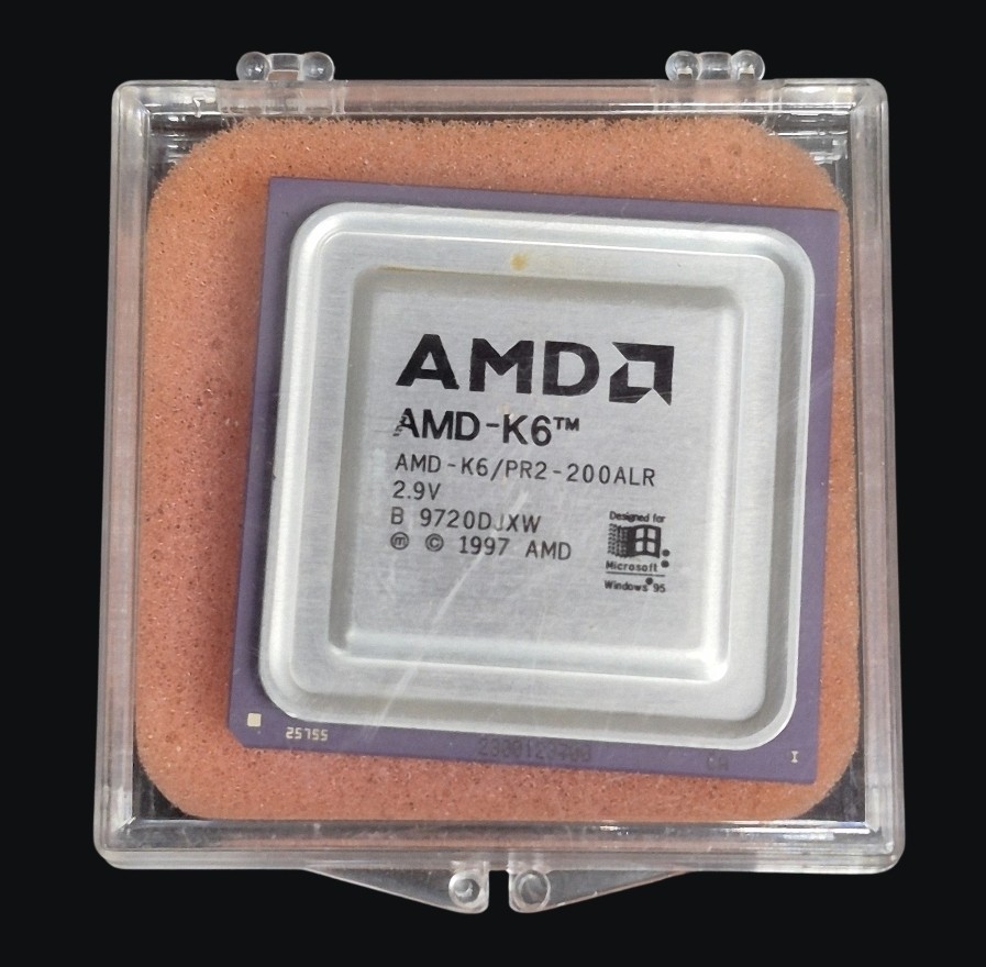 ​Vintage 1997 AMD-K6 200MHz CPU Processor AMD-K6/PR2-200ALR Socket 7 Near Mint