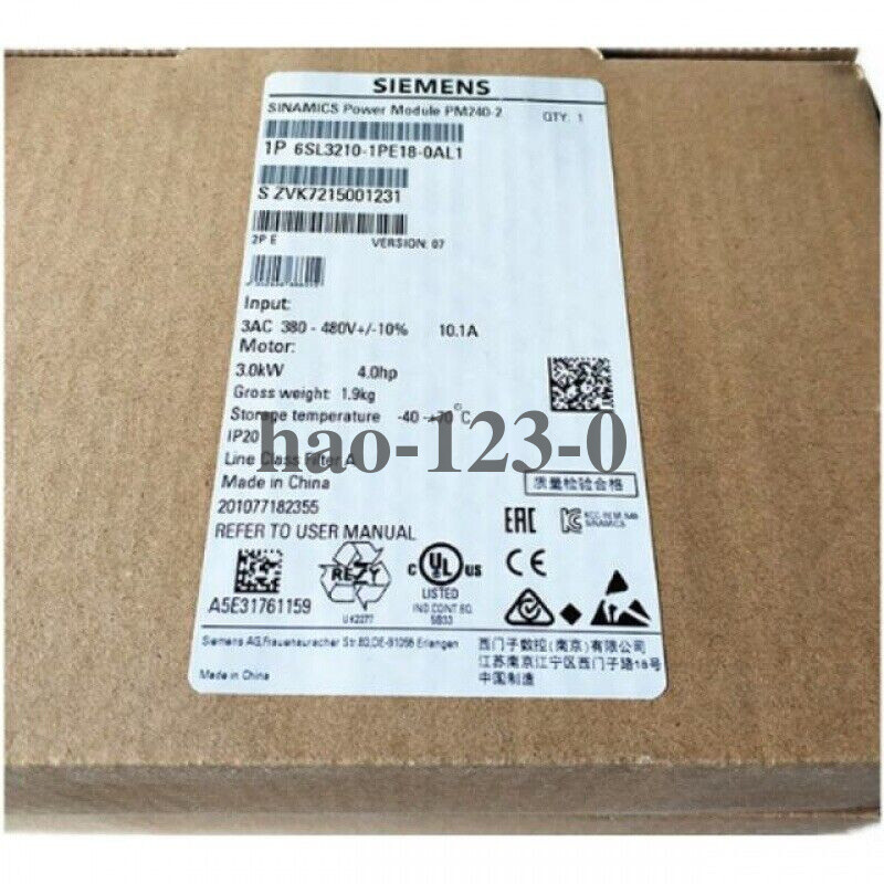 Siemens Power Module Frequency Converter 6SL3210-1PE18-0AL1 Fast Shipping NEW
