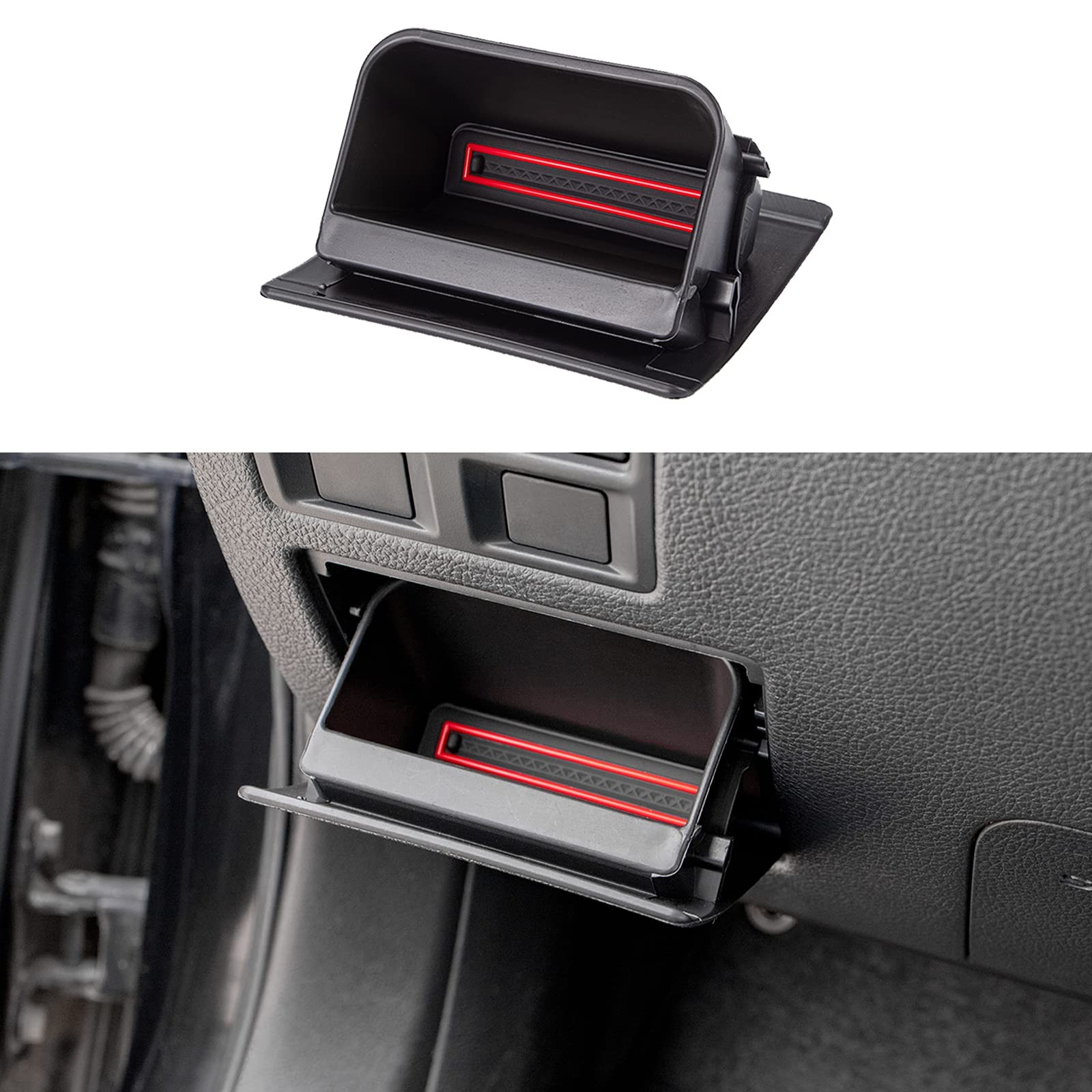 Subaru Fuse Box Coin Container Storage Tray with Non-Slip Red Liner