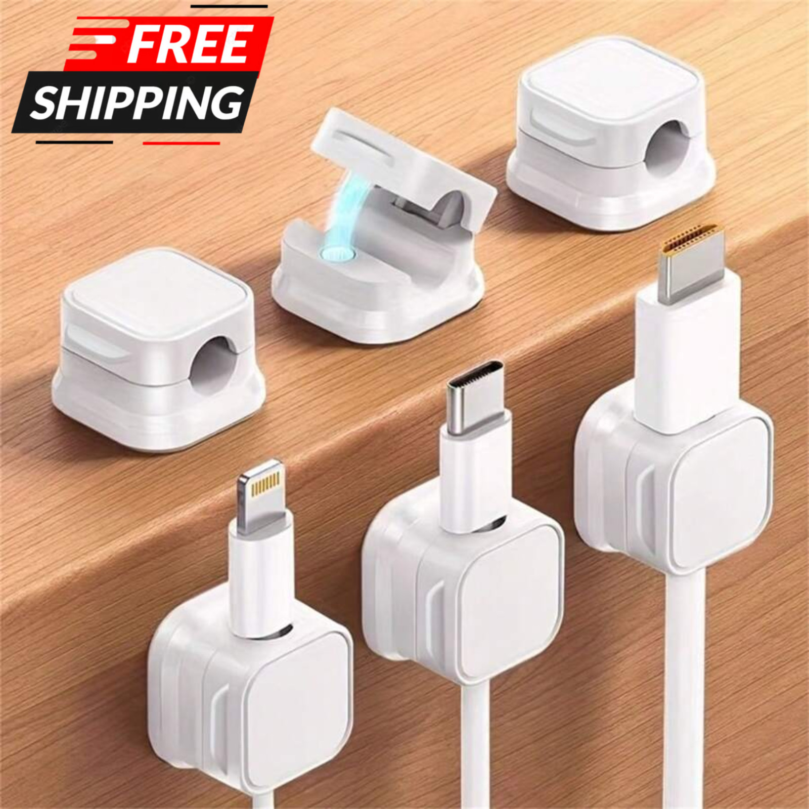 3pcs Cable Holders USB Cable Management Tool Magnetic Desktop Office Supplies