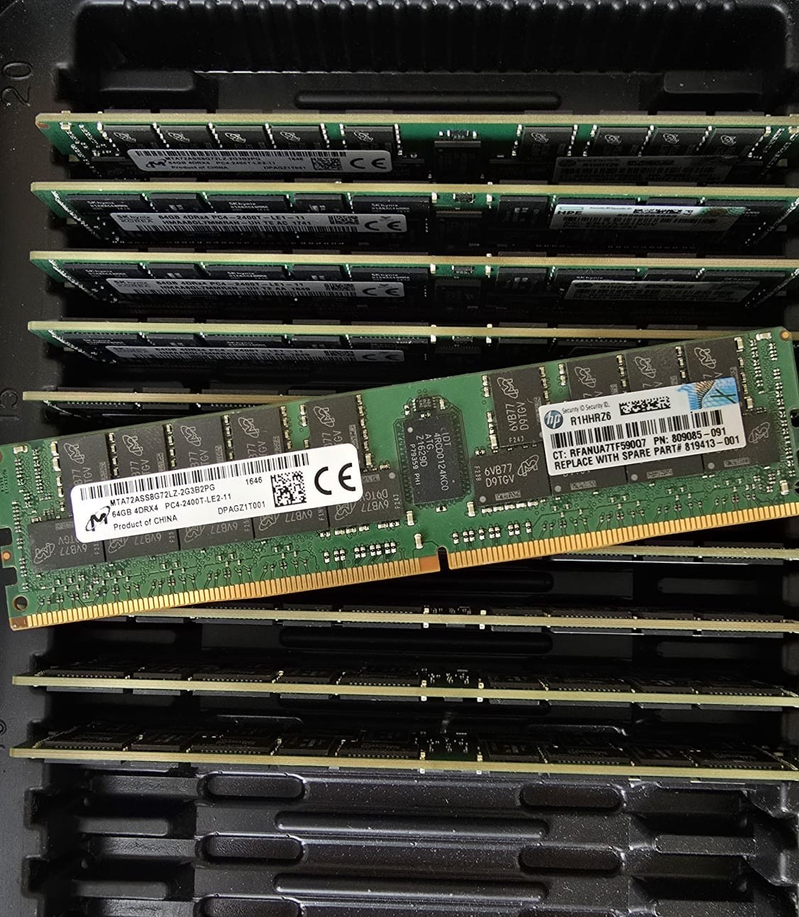 HPE 64GB 4Rx4 PC4-2400T DDR4 Memory 805358-B21 819413-001 809085-091