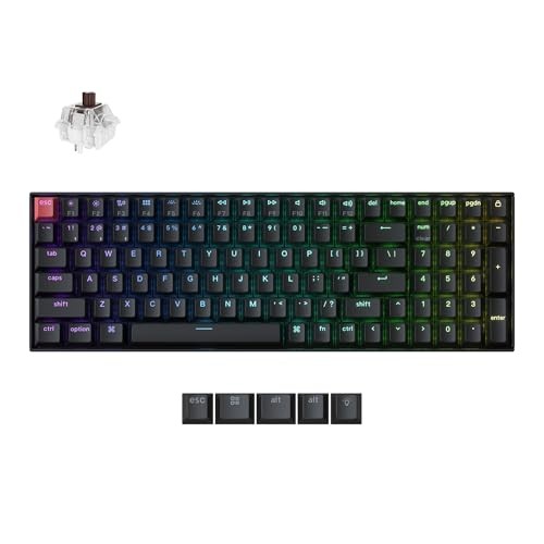 KEYCHRON K4 96% LAYOUT QMK MECHANICAL KEYBOARD SUPER BROWN SWITCH - BLACK